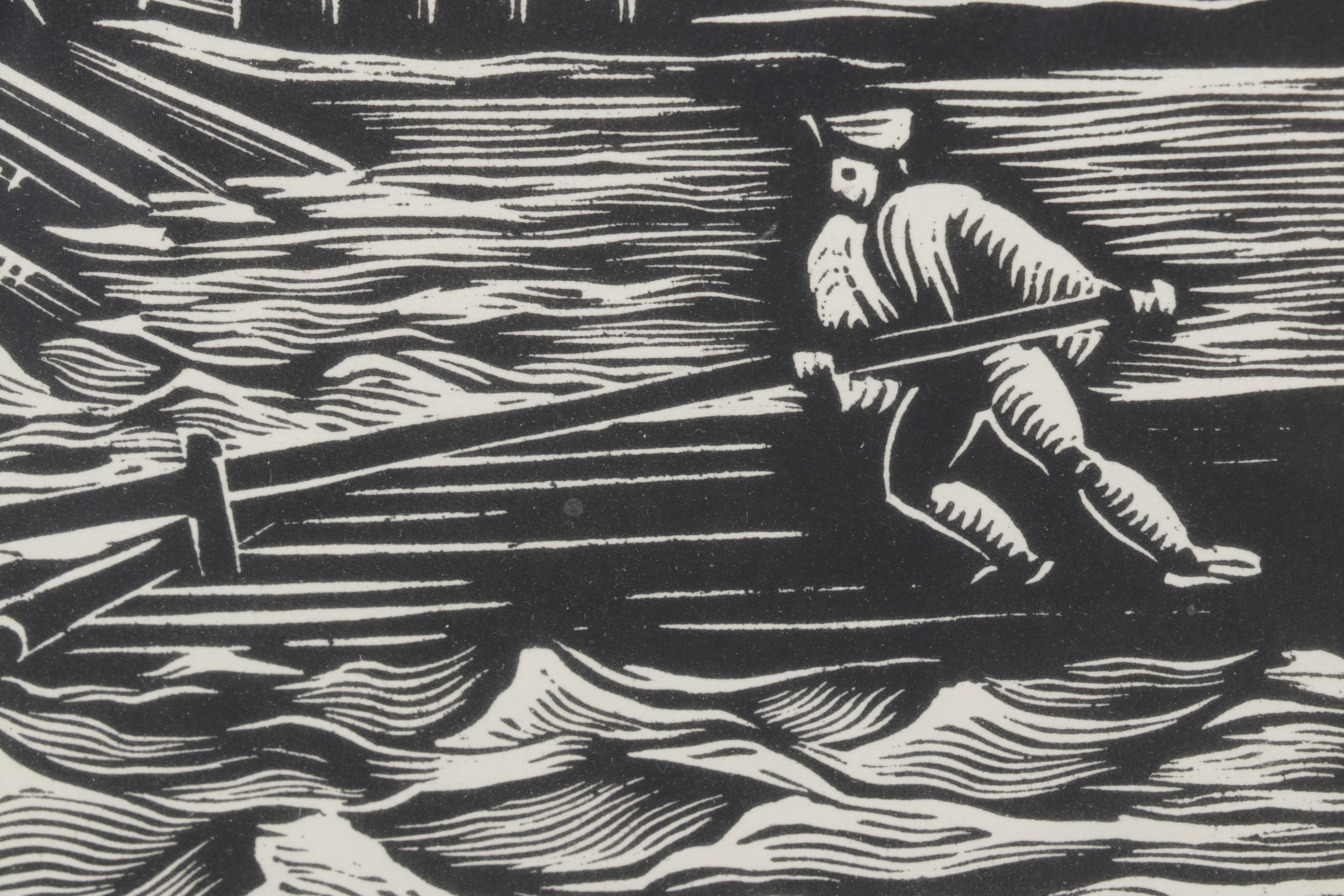 Ferdiš Duša Woodcut Print "Vrbica pri Lipt Sv. Mikuláši"