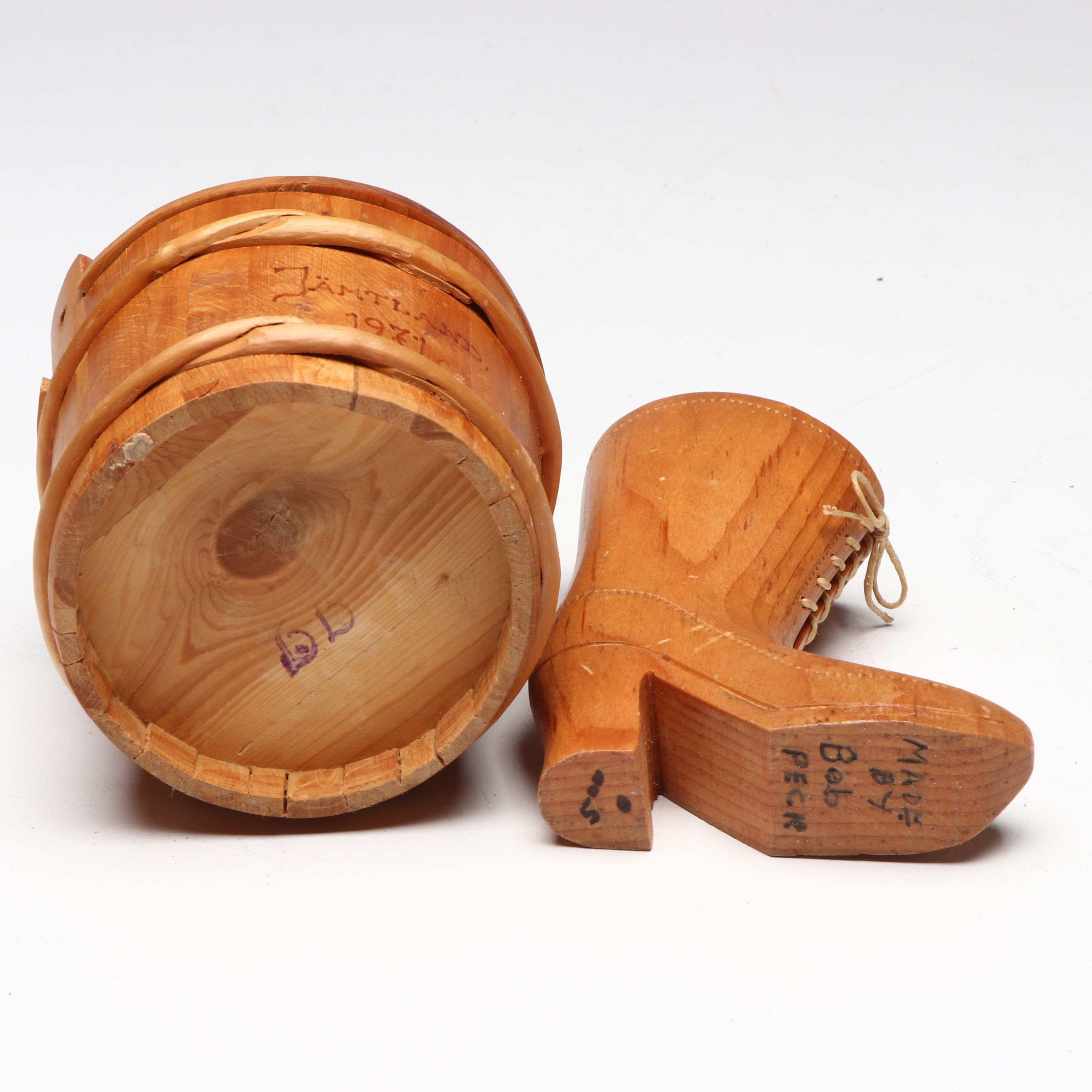 Munising Bowl with Scandinavian Style Wooden Lidded Bucket and Other Décor