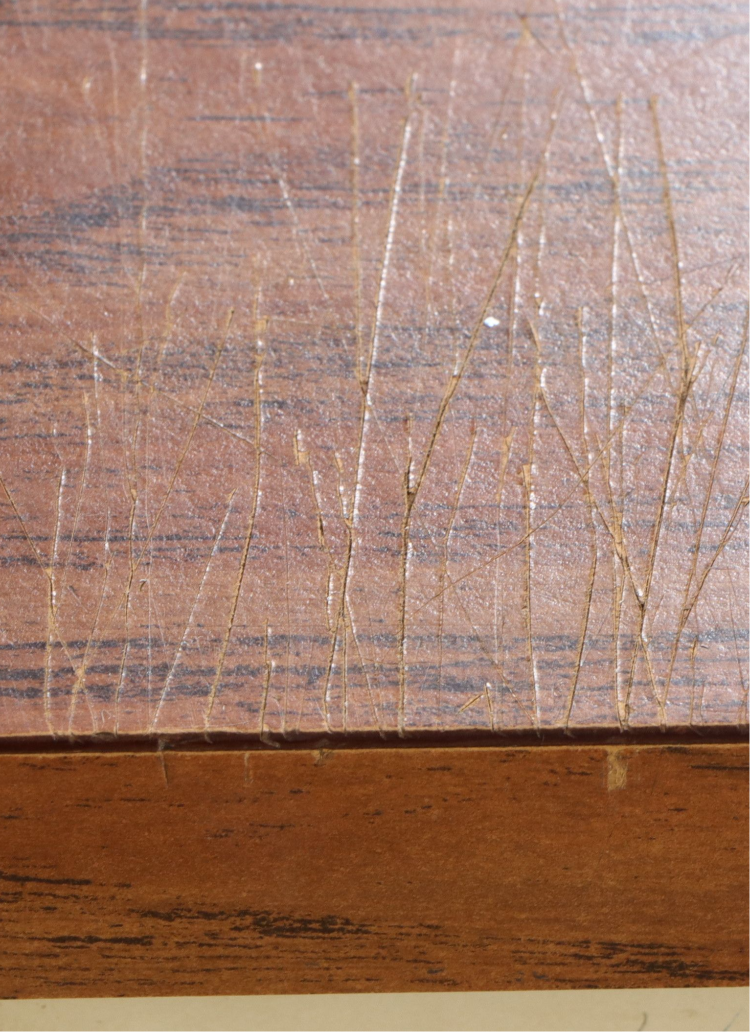 Mid Century Modern Steel and Faux Wood Laminate Office Desk