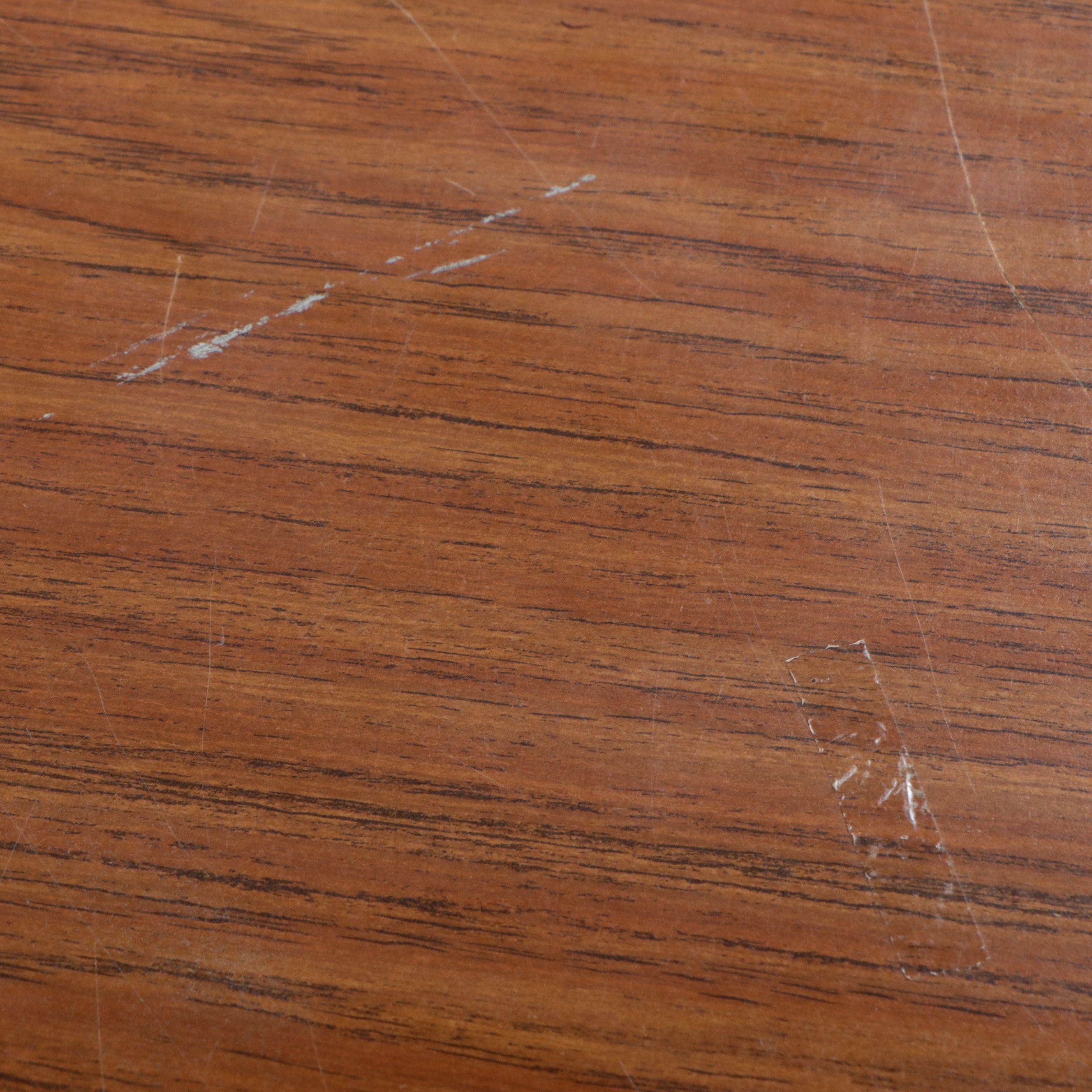 Mid Century Modern Steel and Faux Wood Laminate Office Desk