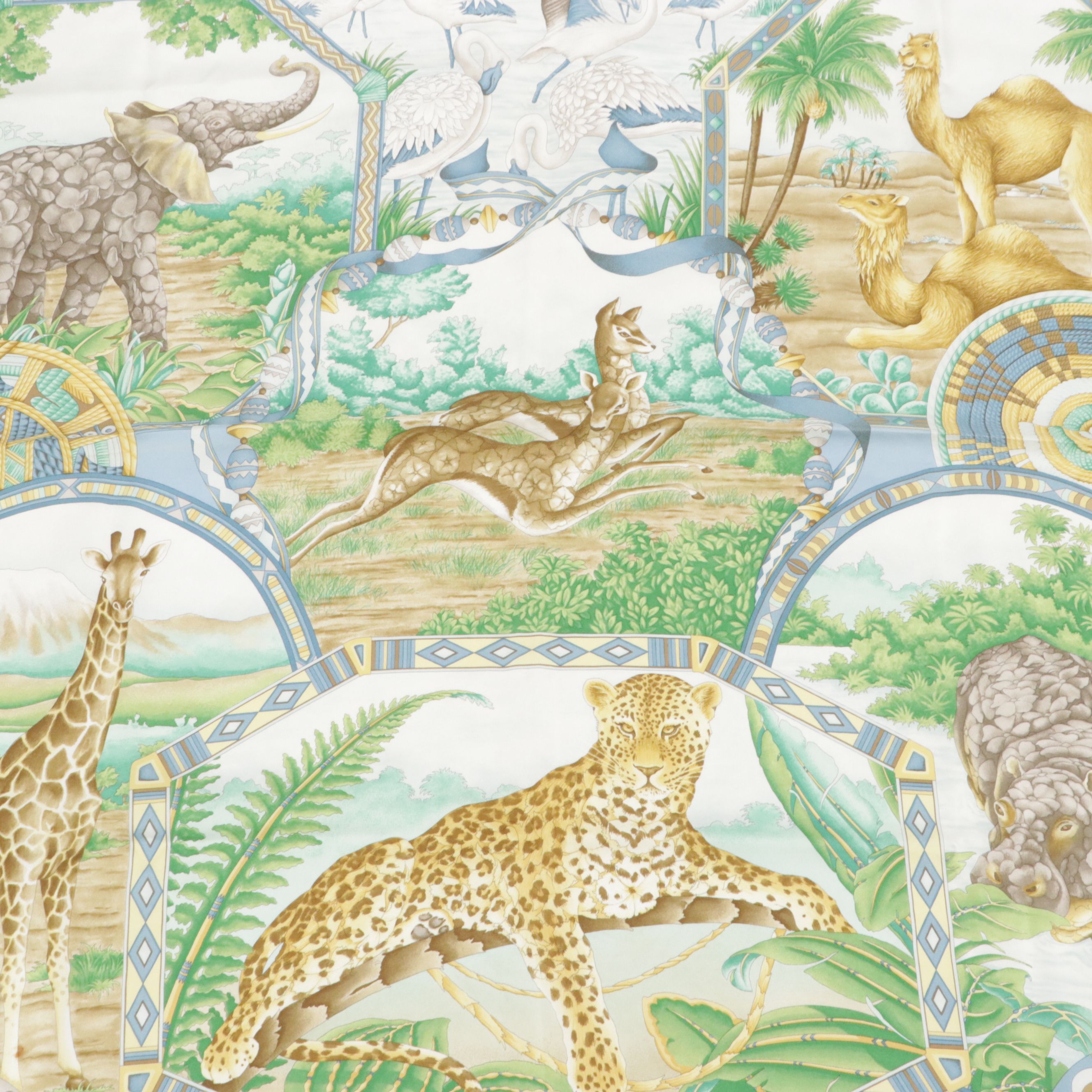 Salvatore Ferragamo Animal Print Silk Twill Scarf