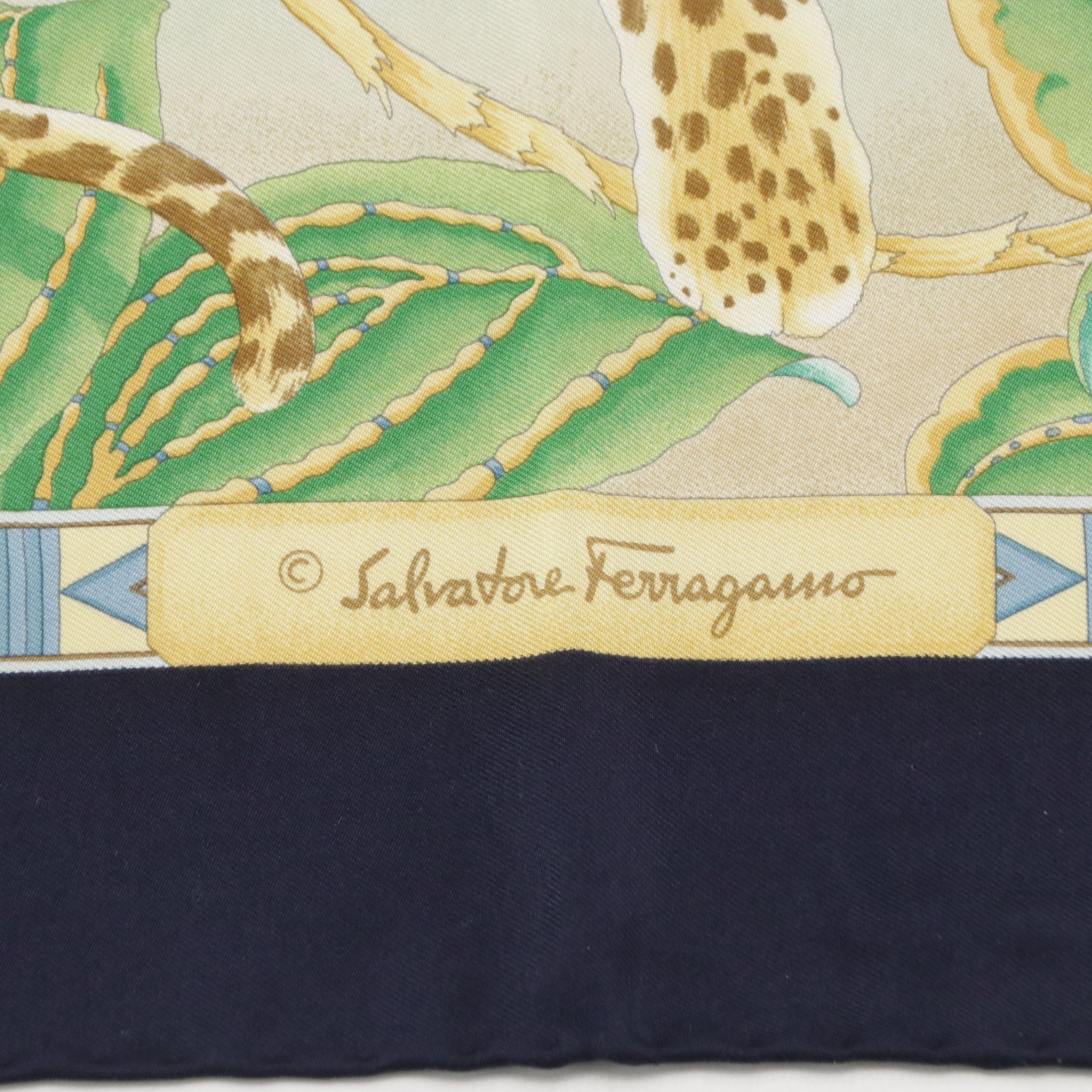 Salvatore Ferragamo Animal Print Silk Twill Scarf