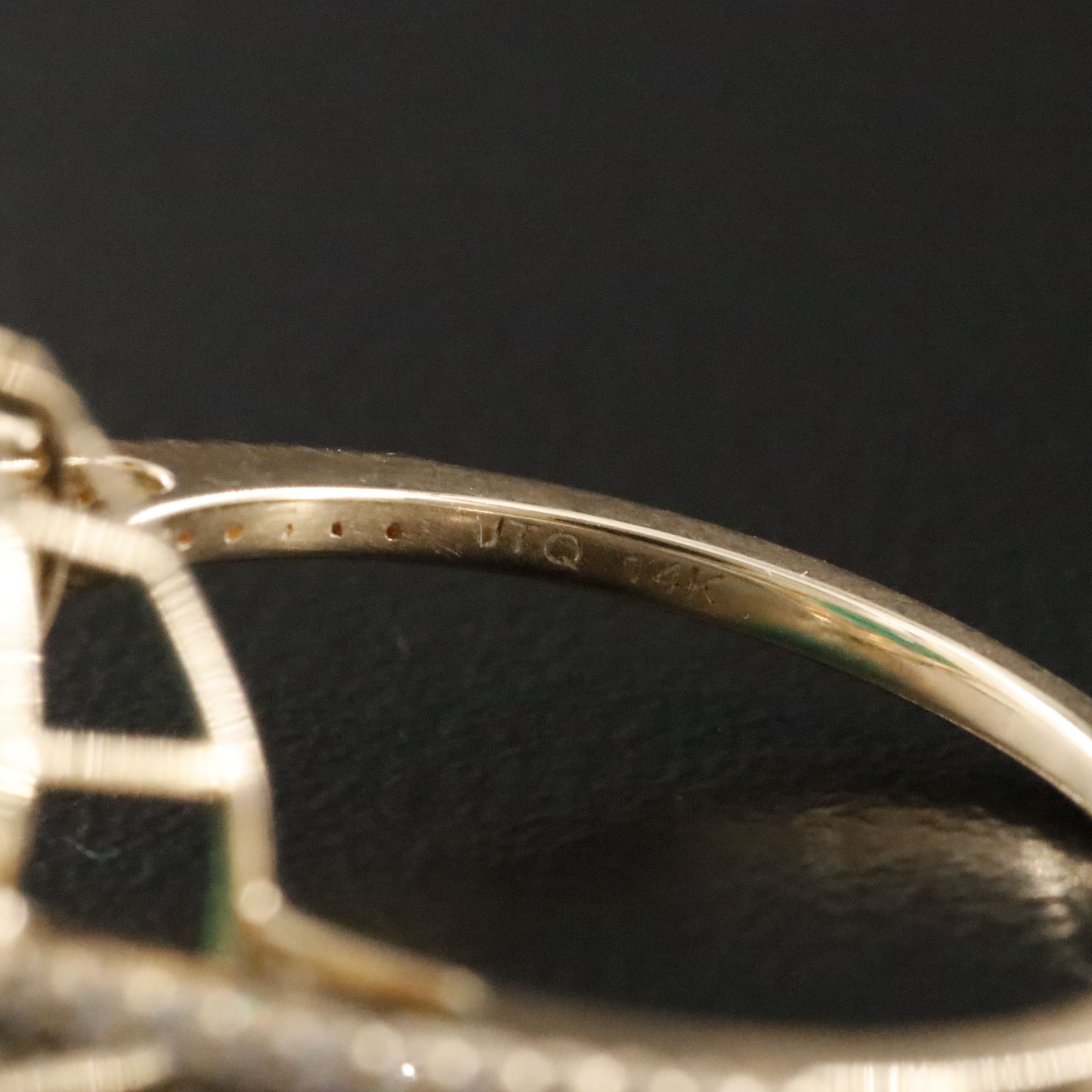 14K 2.54 CT Lab Grown Emerald and Moissanite Halo Ring