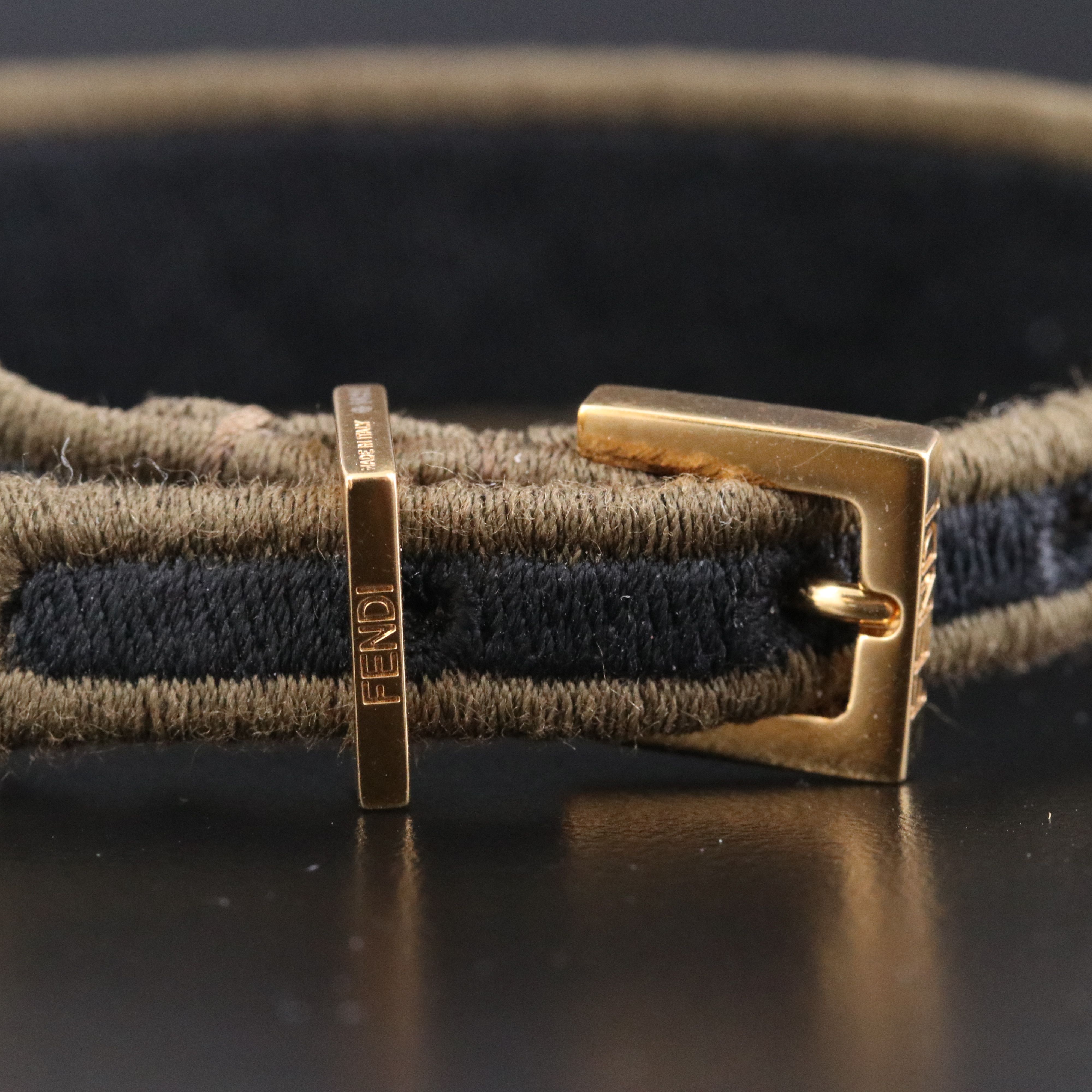 Fendi Logo Woven Fabric Bracelet