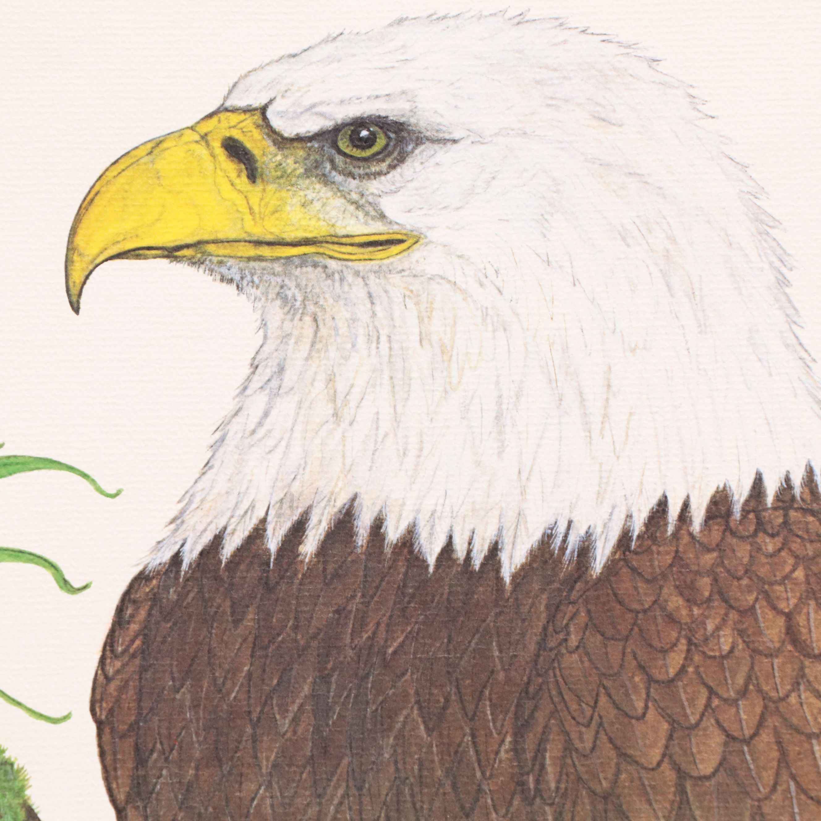 Larry Felker Offset Litho "American Bald Eagle (Haliaeetus Leucocephalus)," 1975