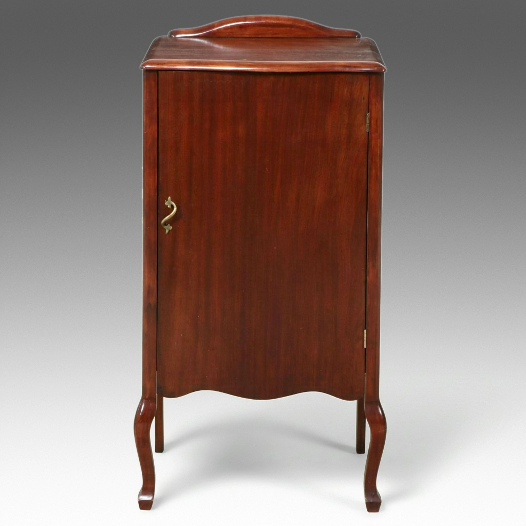 Queen Anne Style Mahogany Sheet Music or Record Cabinet, Mid-20th Century