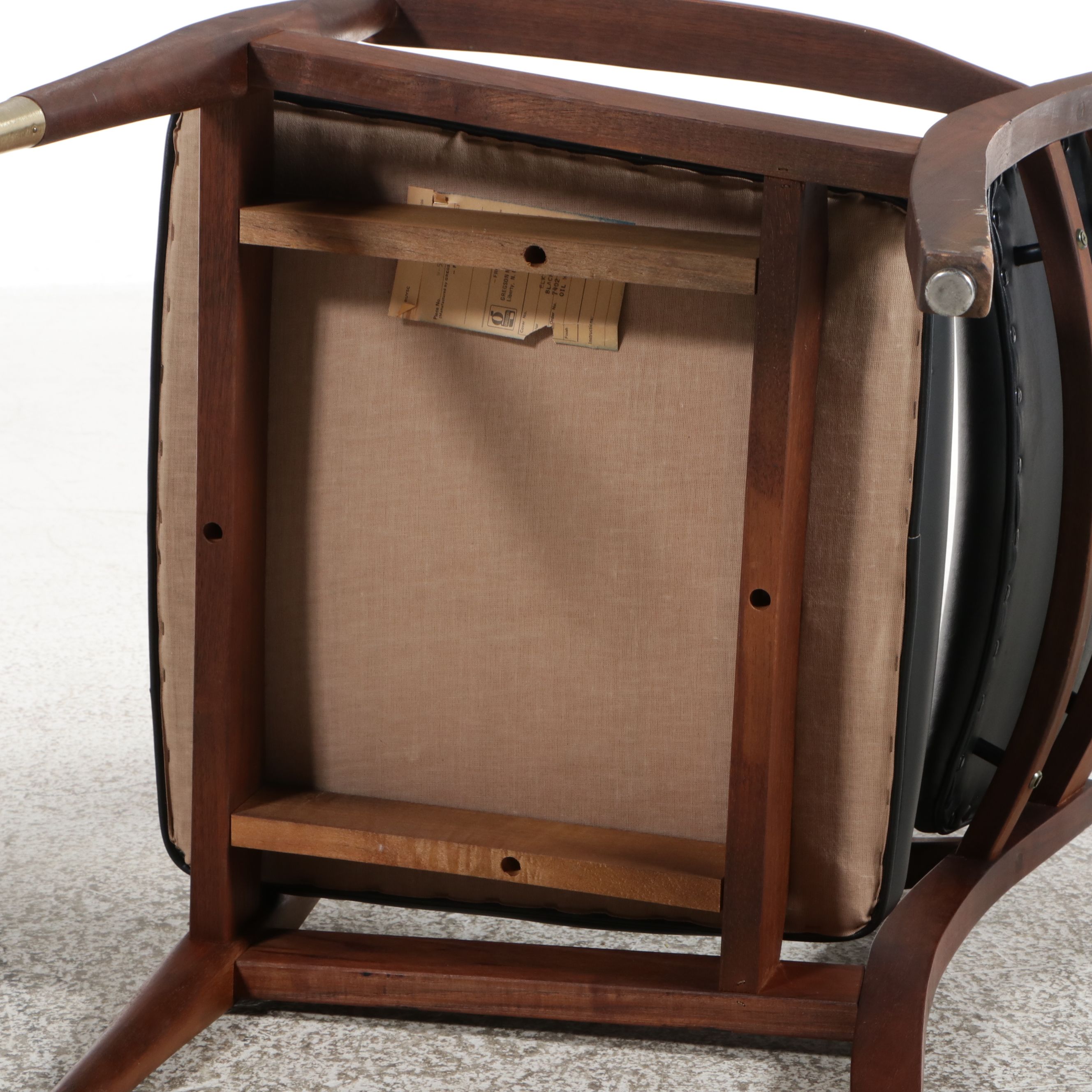 Pair of Gregson Mfg. Mid Century Modern Walnut Armchairs, c. 1960s