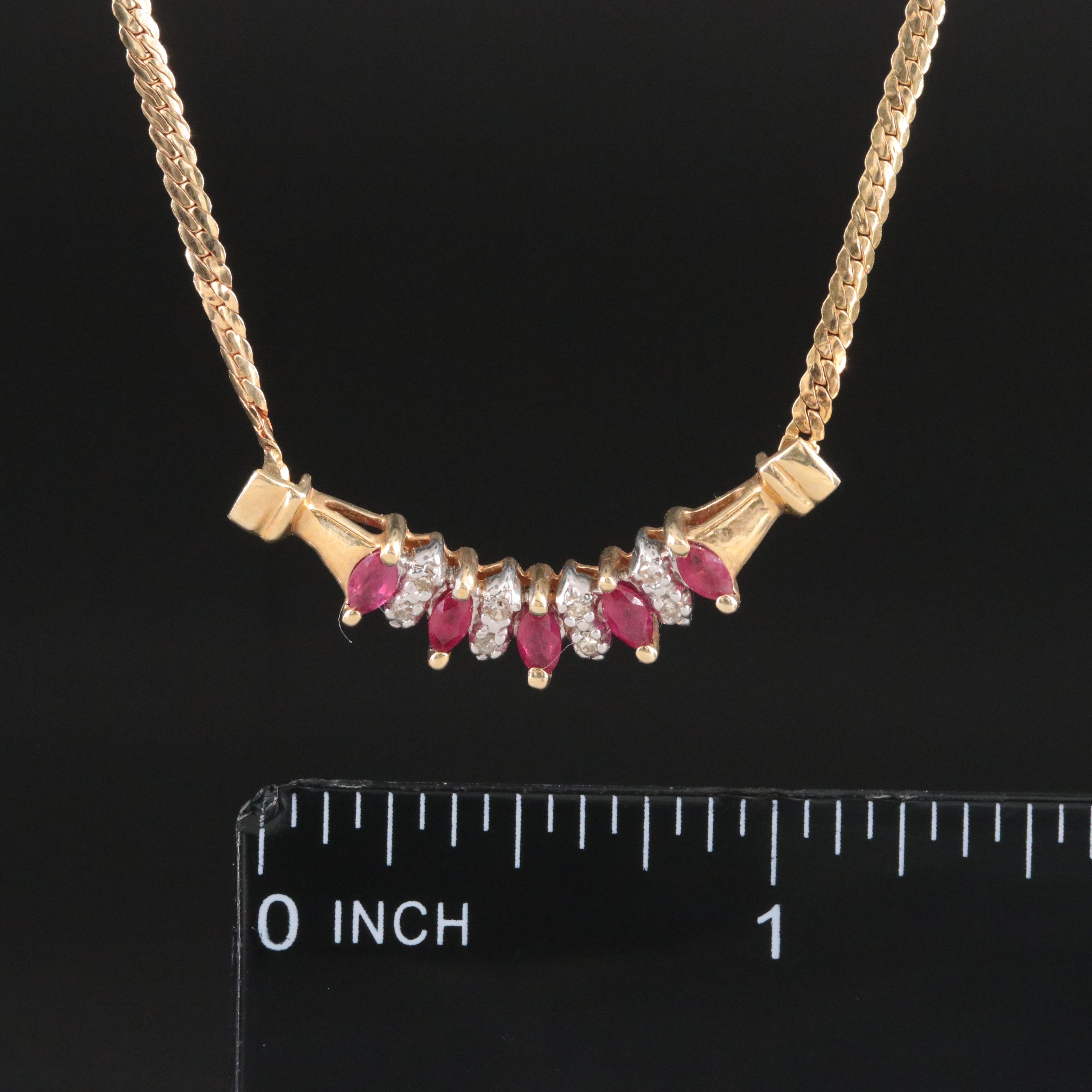 14K Ruby and Diamond Necklace