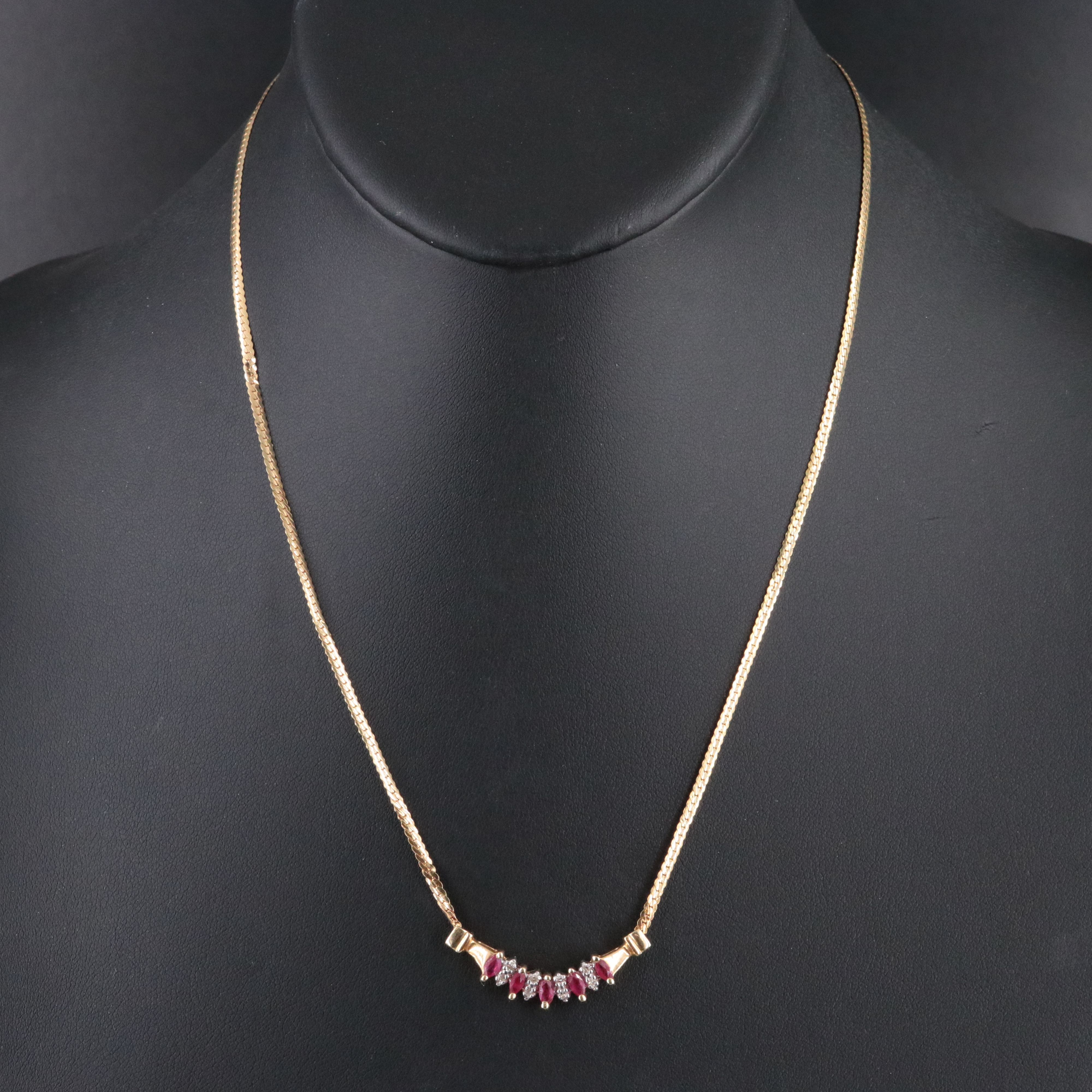 14K Ruby and Diamond Necklace