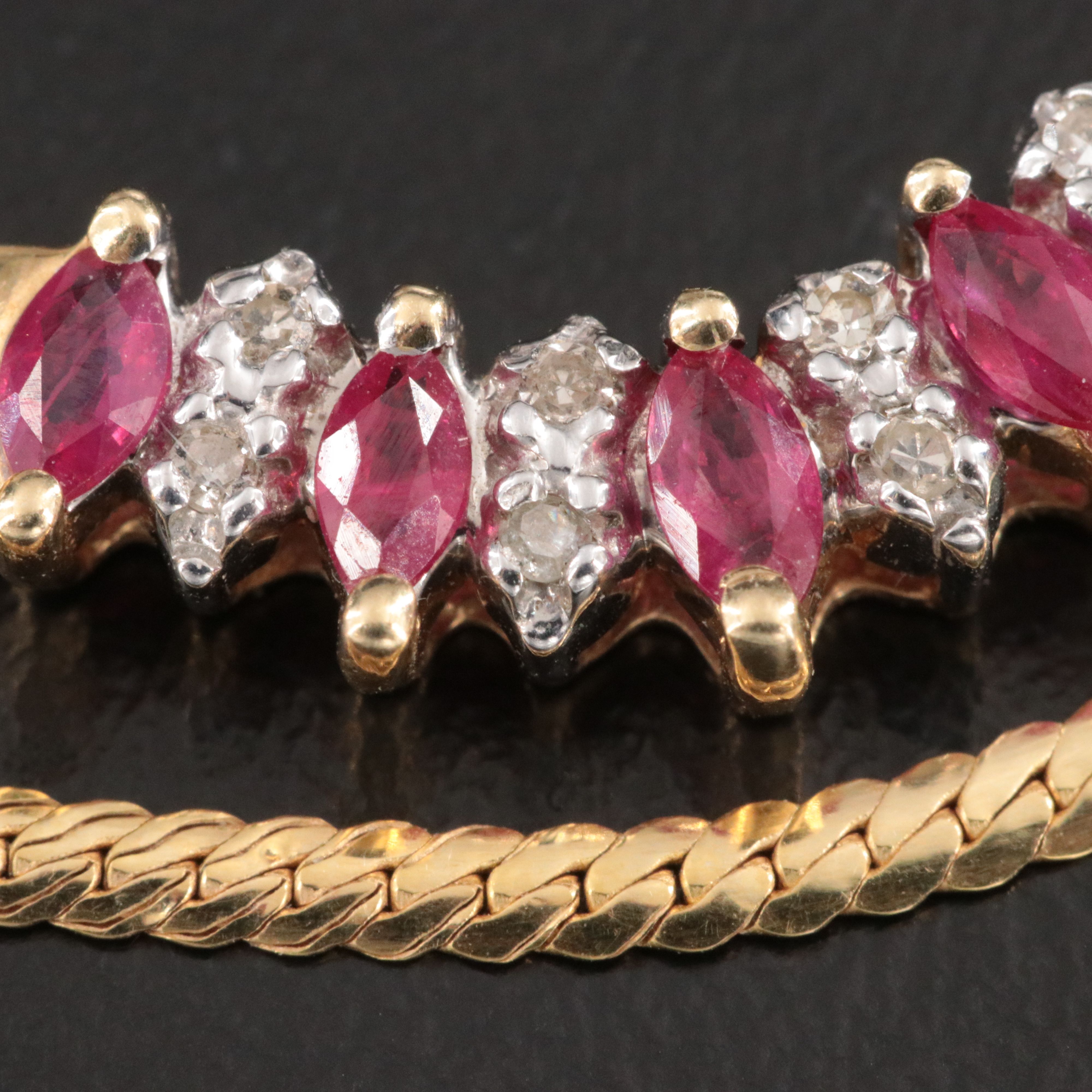 14K Ruby and Diamond Necklace