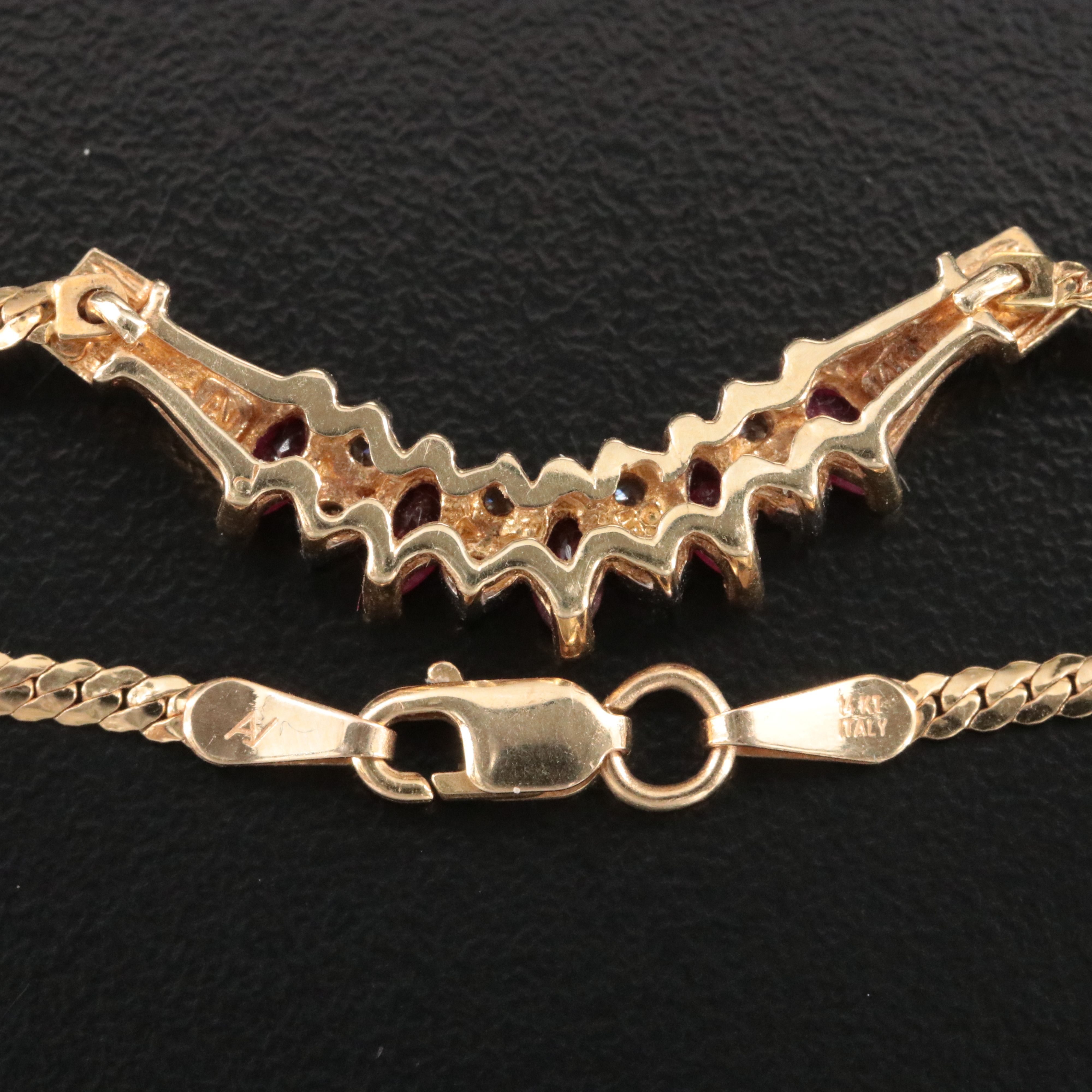 14K Ruby and Diamond Necklace