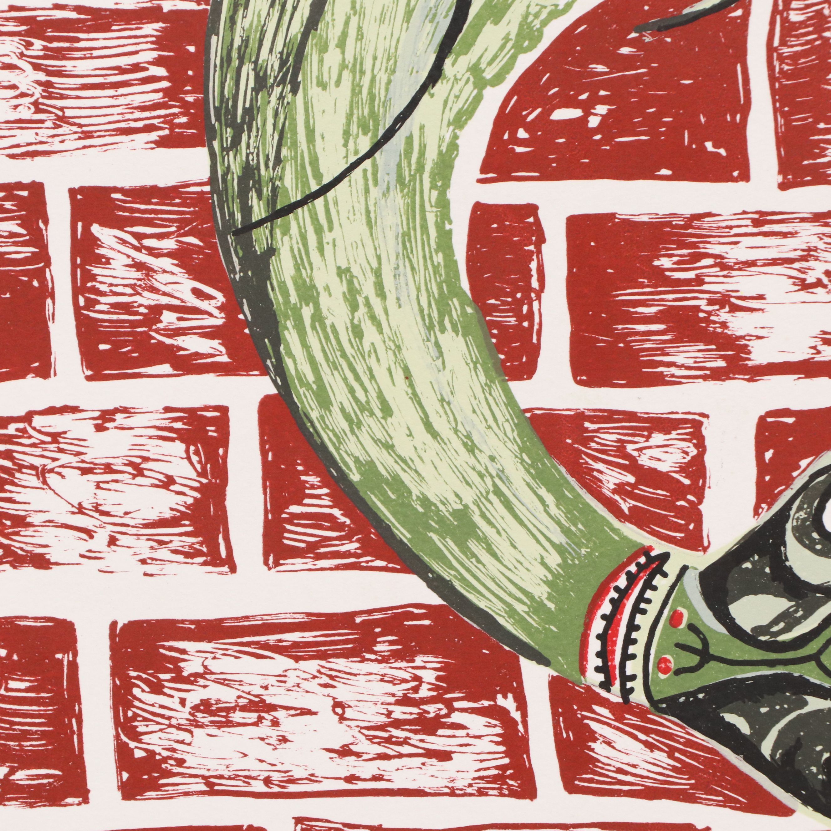 Nick Stavrides Silkscreen on Paper "I Need My Fins to Swim," 2012