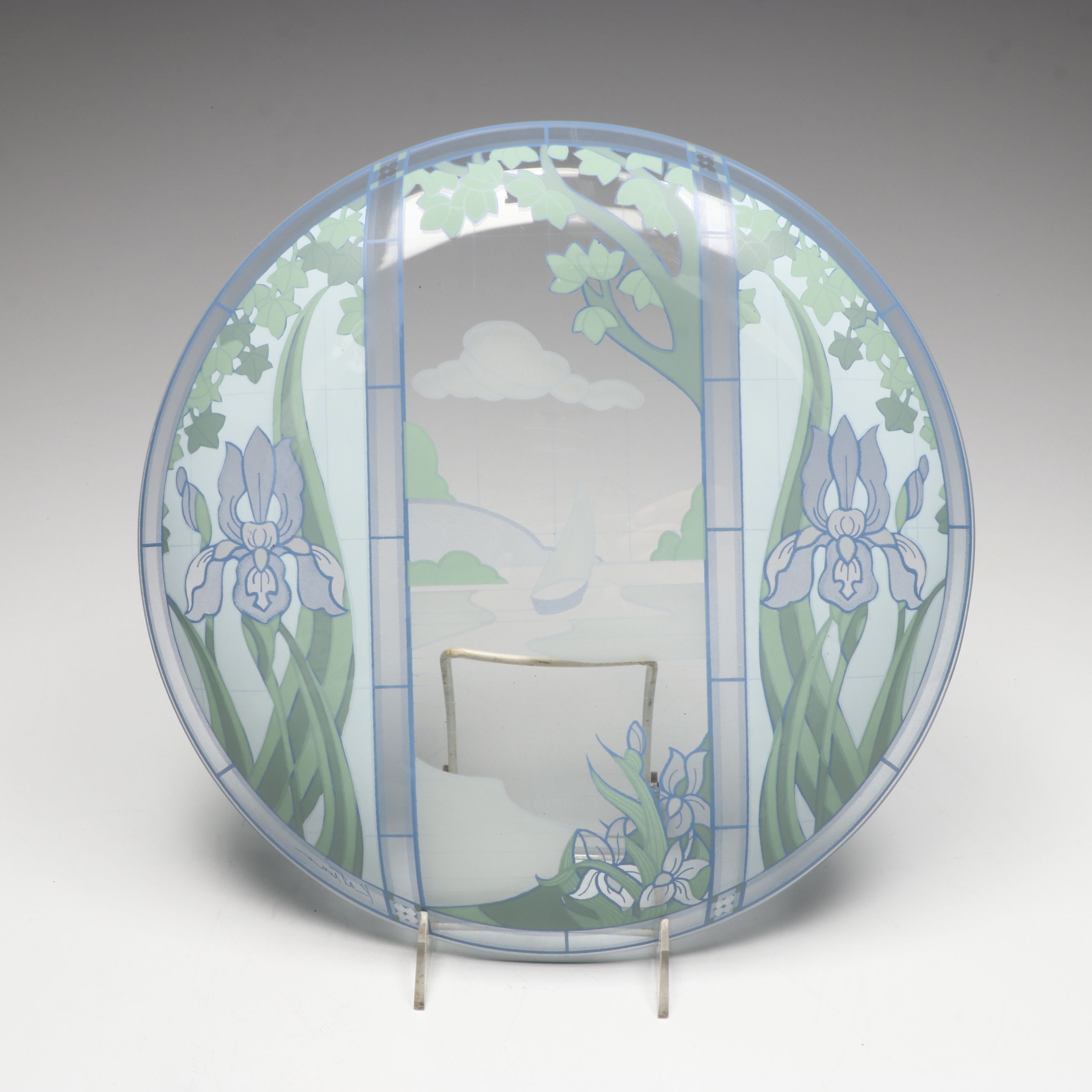 Pilgrim Art Nouveau Style "Silhouette Server" Glass Platter