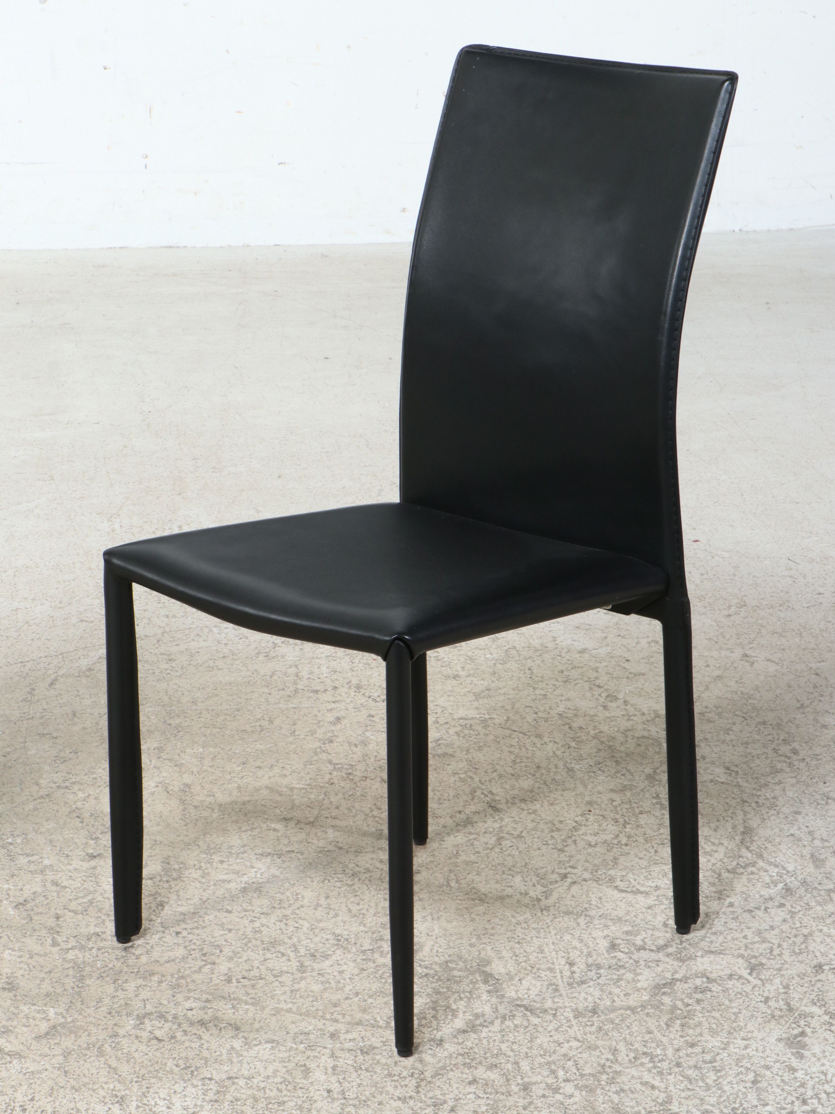 Pair of Italian Modern Style Leather Side Chairs