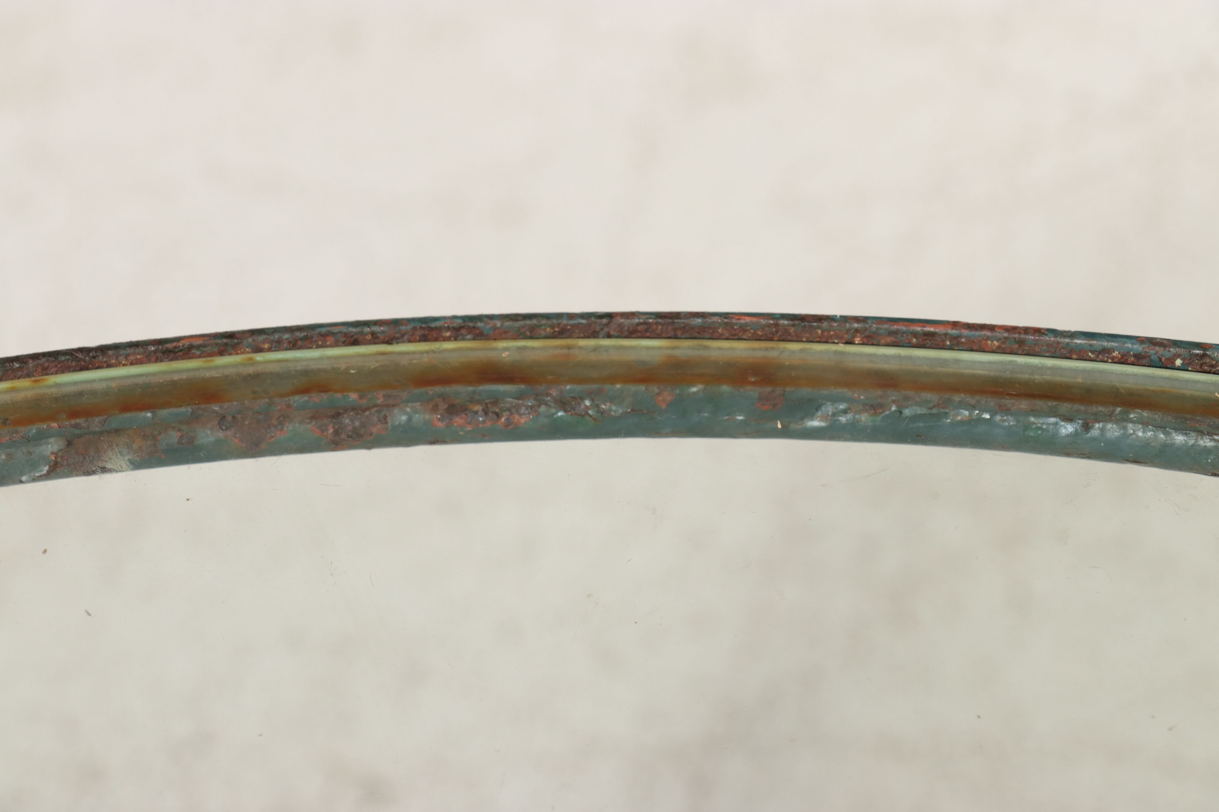 Green-Painted Wrought Iron Five-Piece Patio Dining Set, Late 20th Century