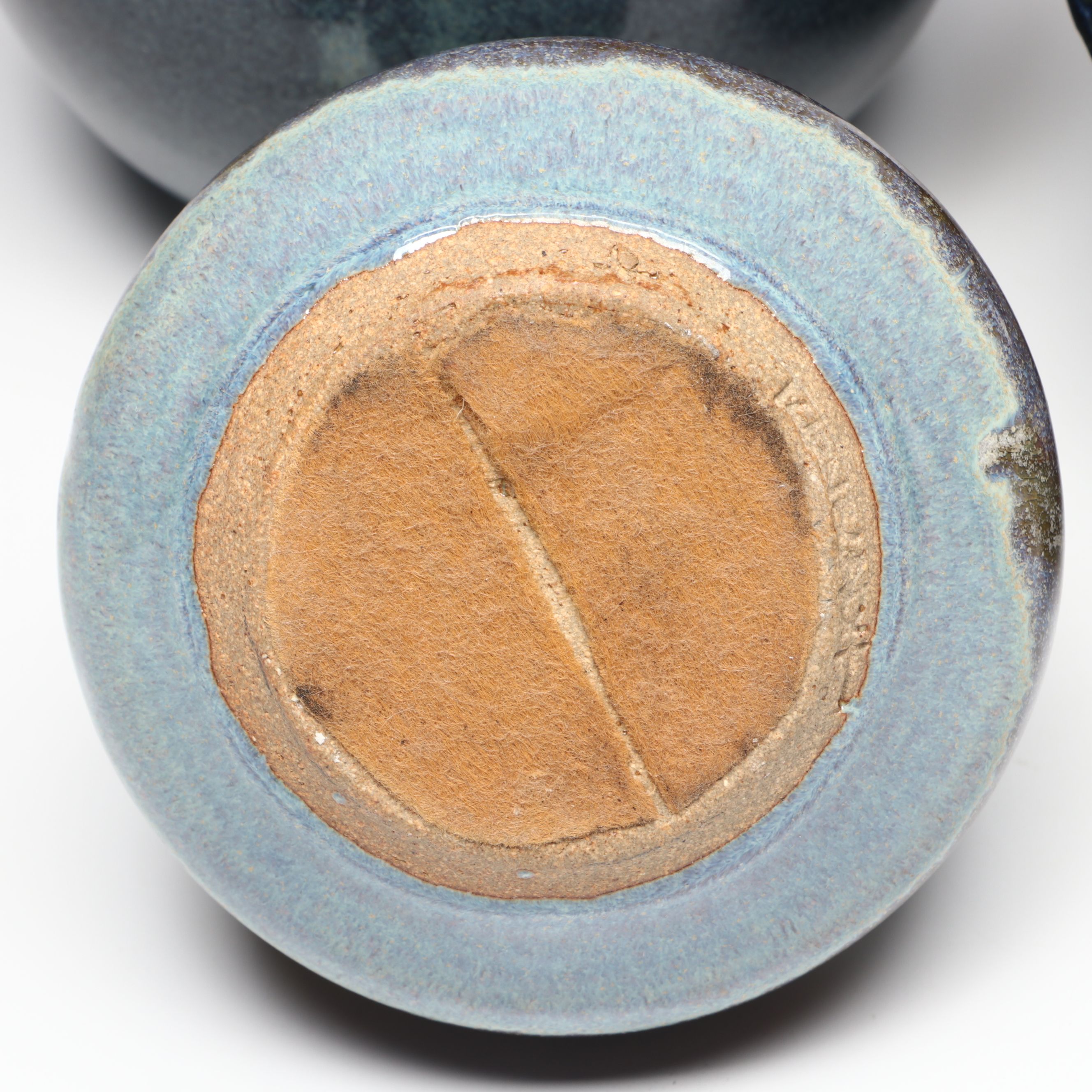 Studio Pottery Drip Glazed and Other Stoneware Vases and Bowl