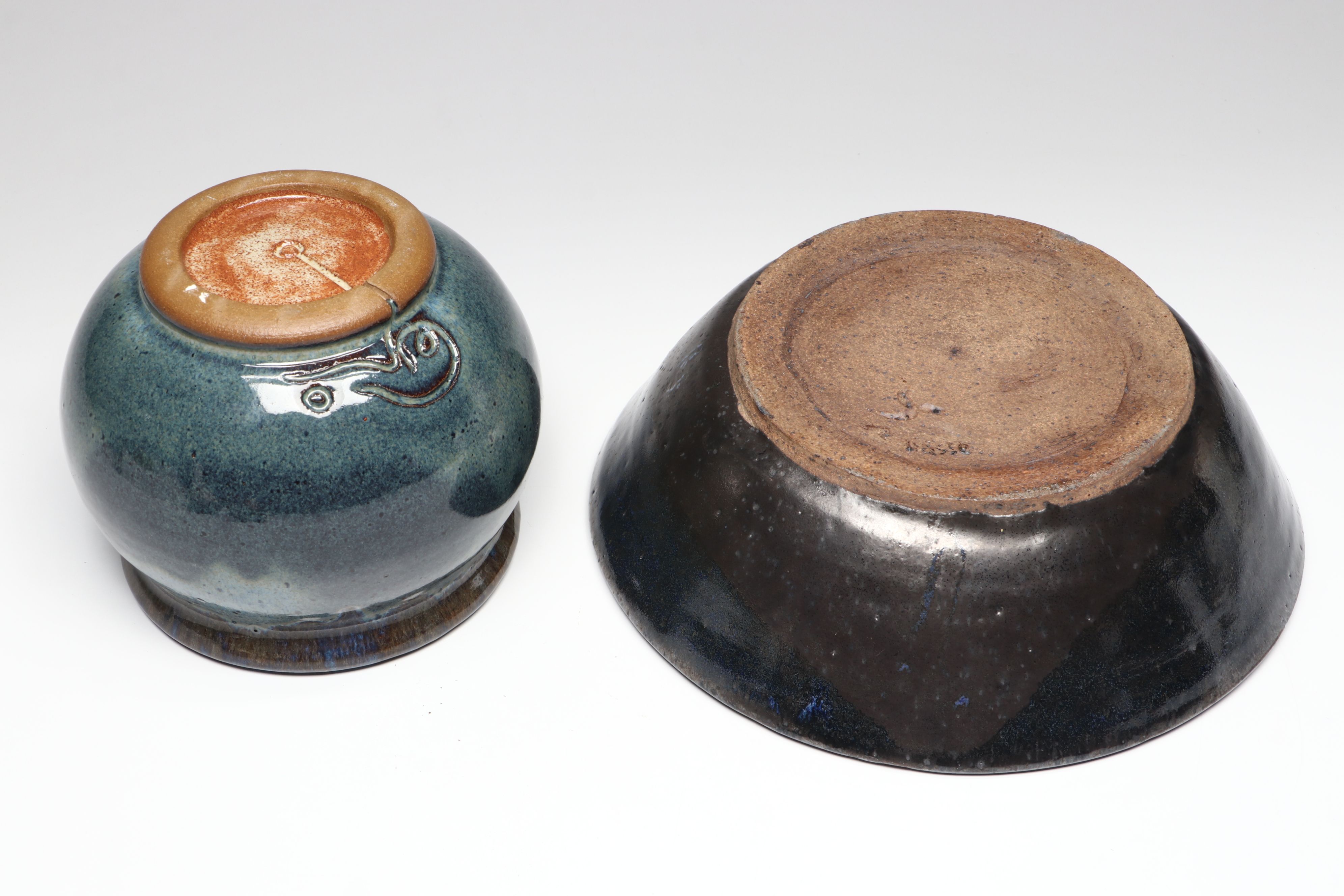 Studio Pottery Drip Glazed and Other Stoneware Vases and Bowl