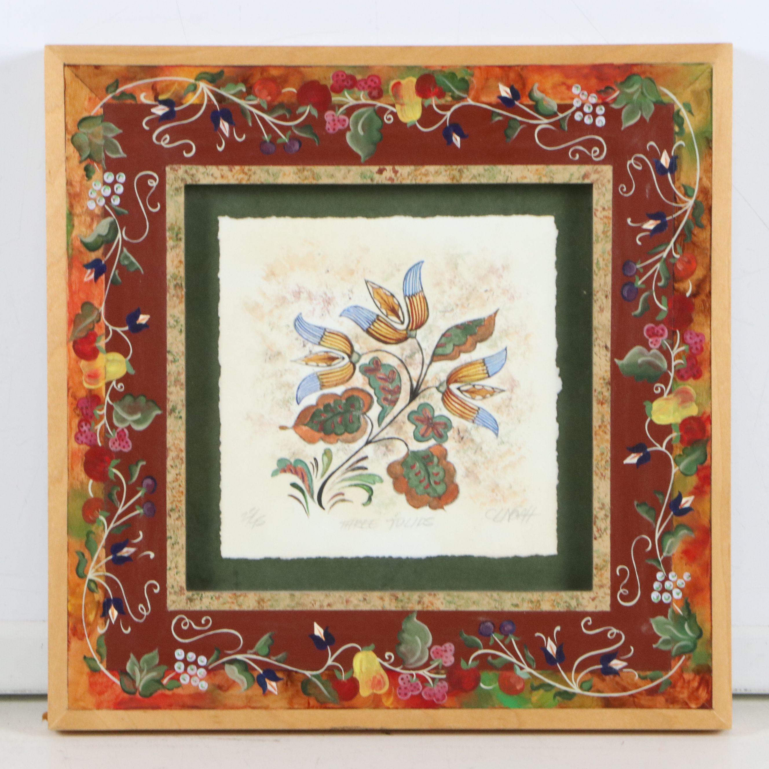 Chris Noah-Cooper Hand-Colored Etchings "Three Tulips" and "Rejoicing Lilies"