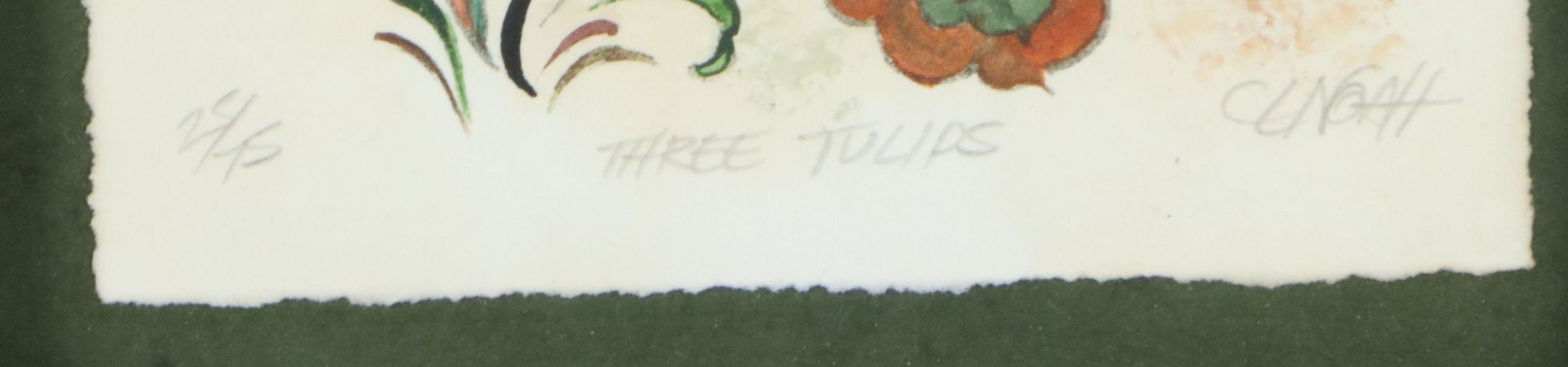 Chris Noah-Cooper Hand-Colored Etchings "Three Tulips" and "Rejoicing Lilies"