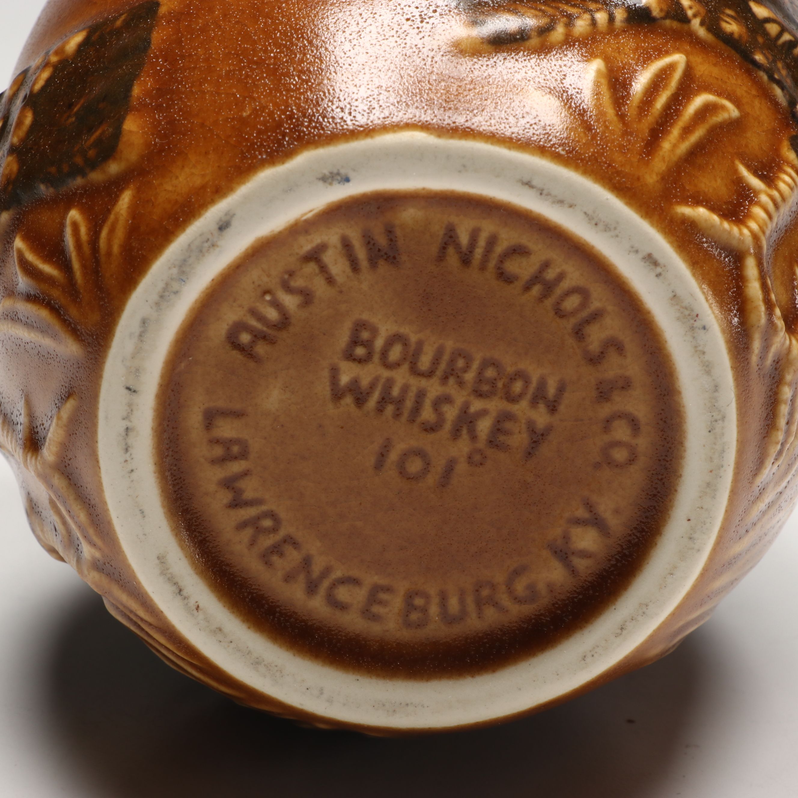 Austin Nichols Wild Turkey Ceramic Pitcher with Sterling and Metal Jiggers