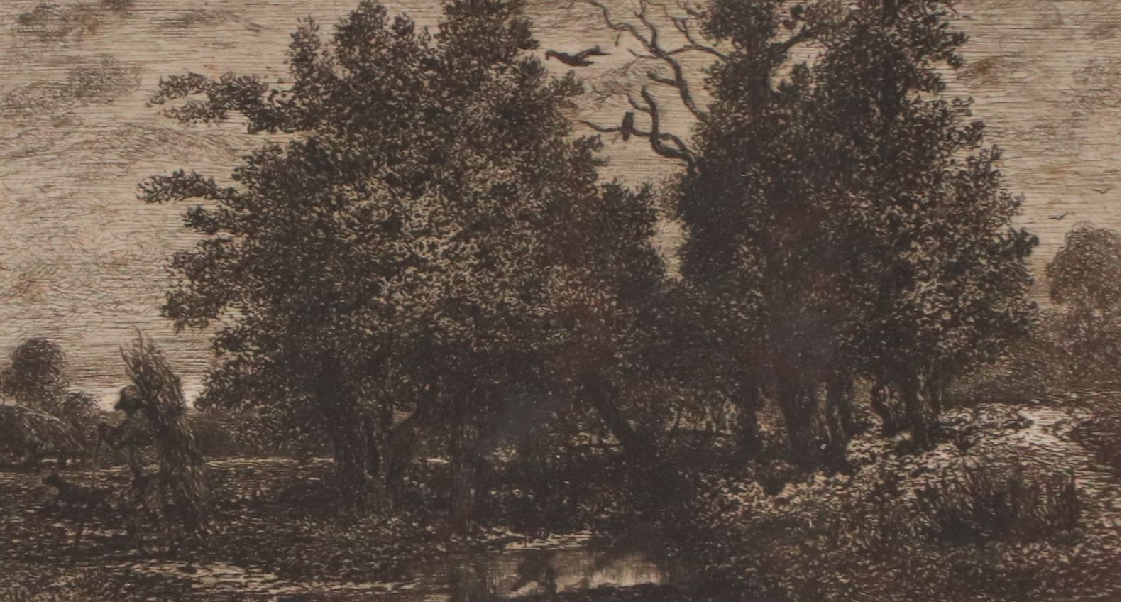 Jules Michelin Etching with Drypoint on Paper "Soire Triste...," 1861