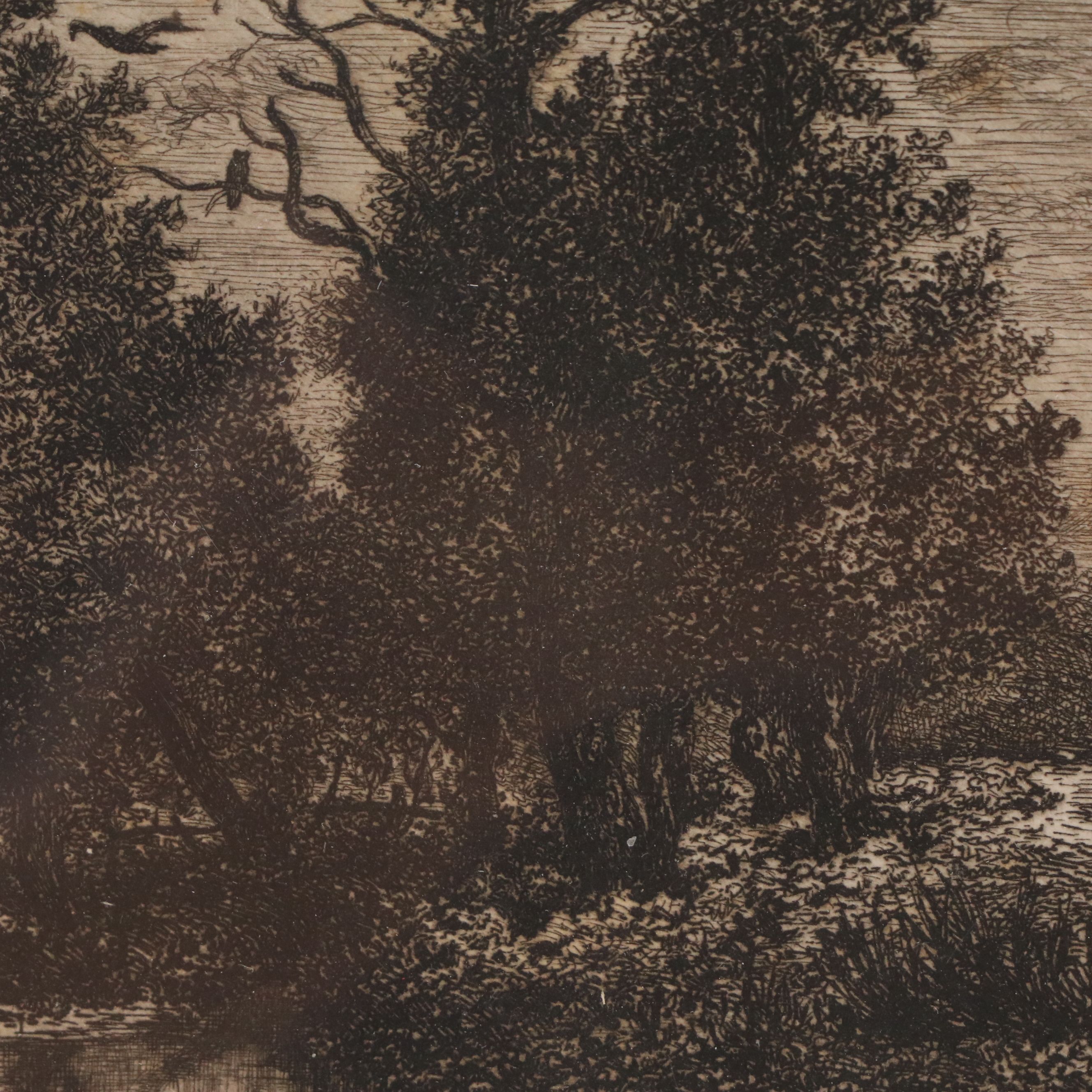 Jules Michelin Etching with Drypoint on Paper "Soire Triste...," 1861