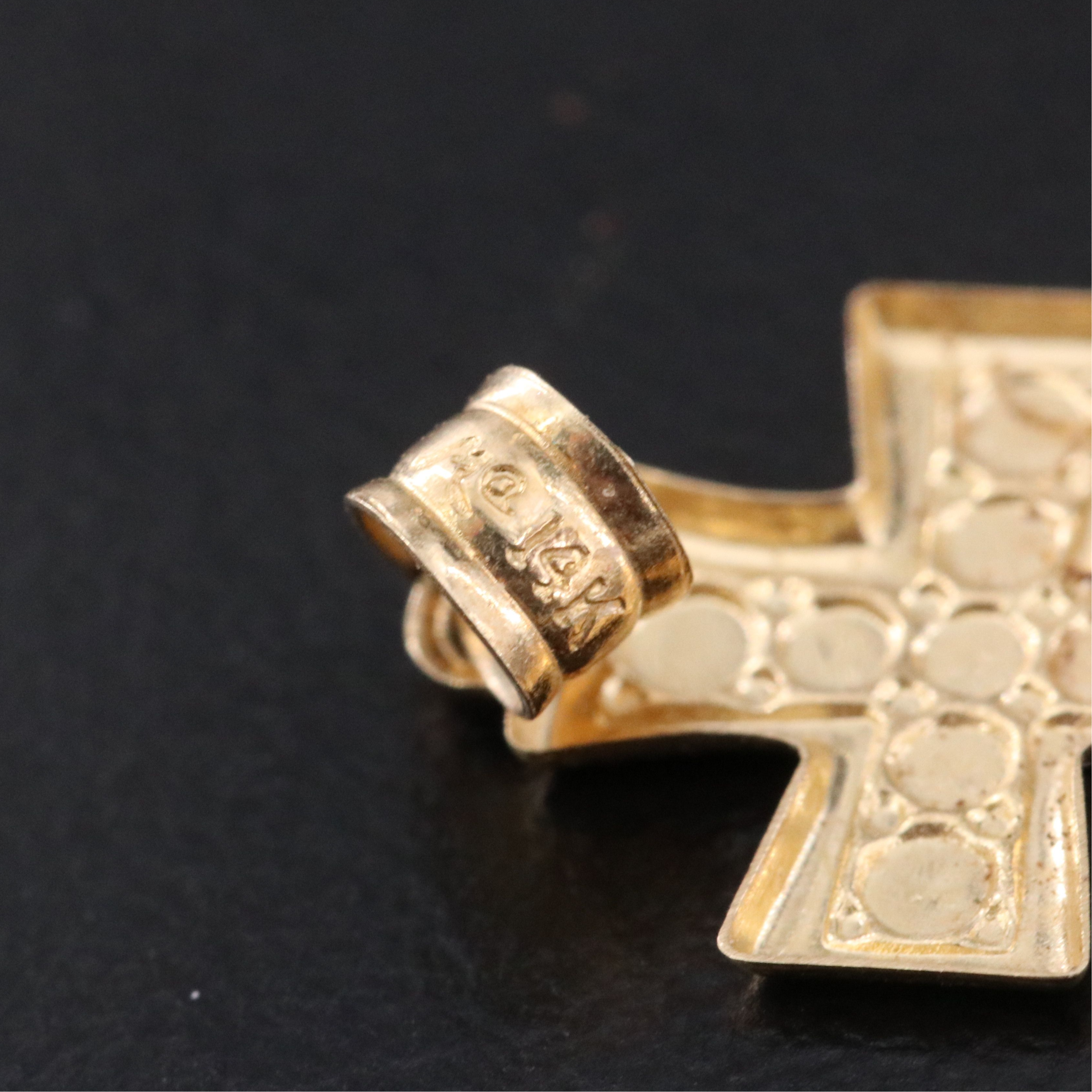 14K Two-Tone Cross Pendant