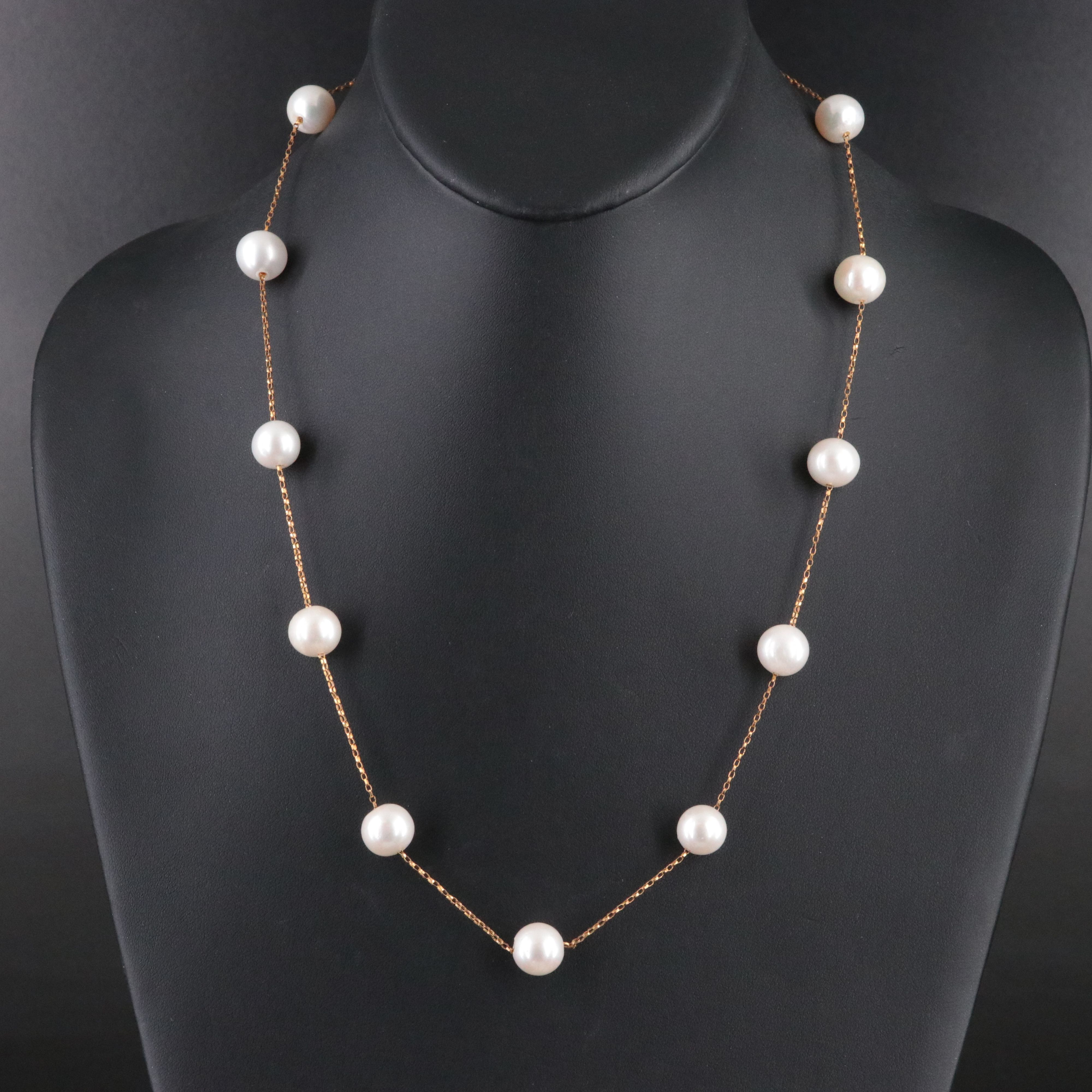 Gold-Filled Pearl Station Necklace