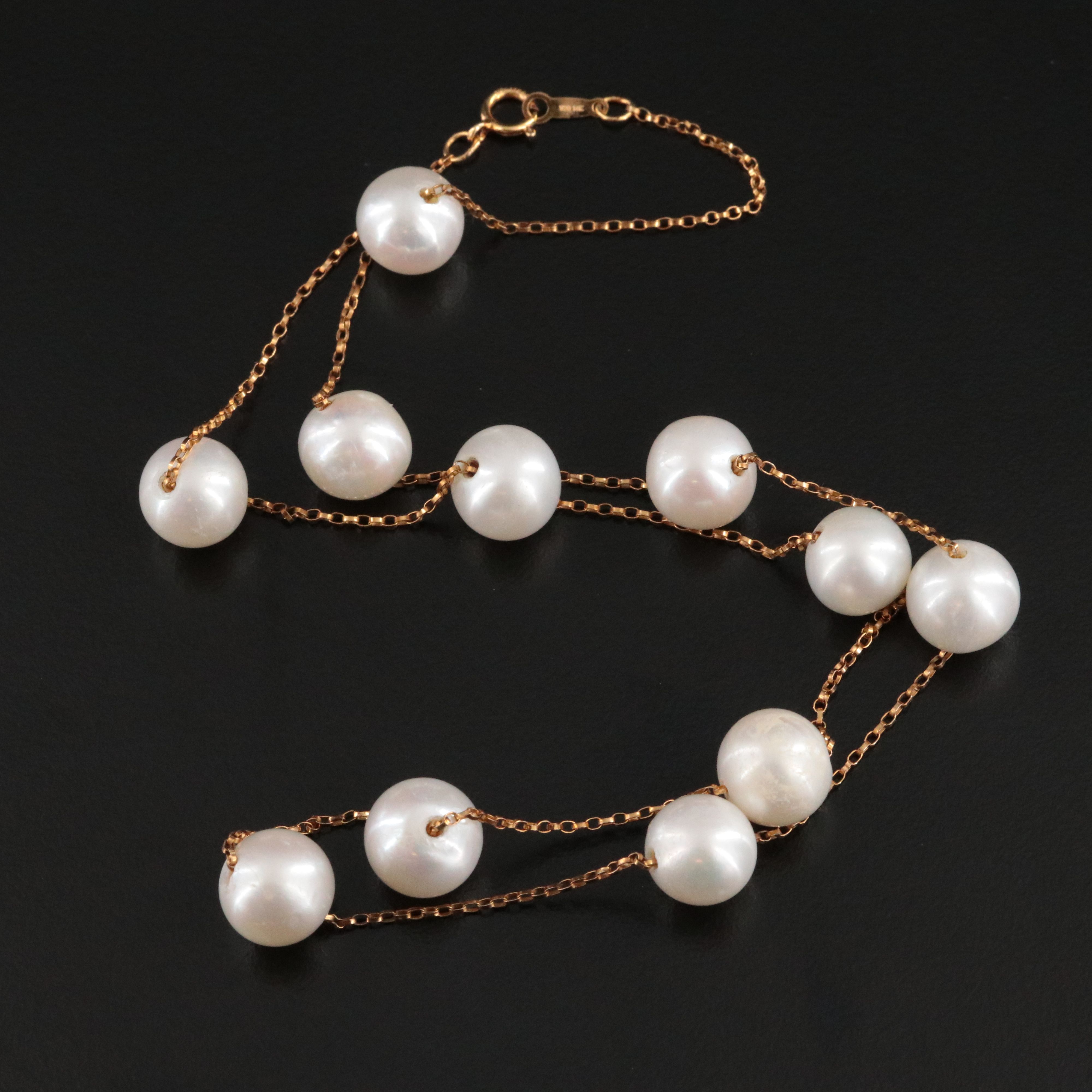 Gold-Filled Pearl Station Necklace