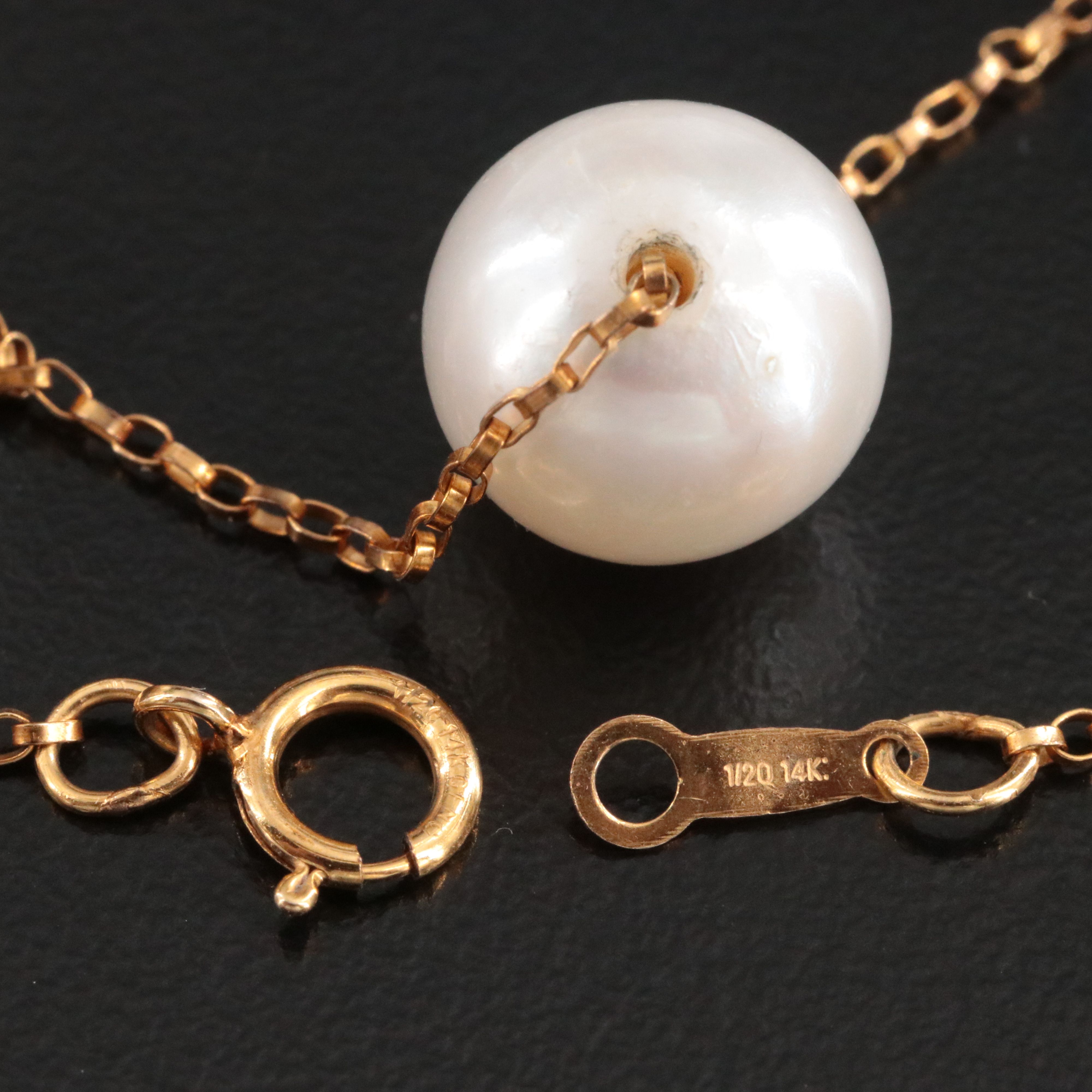 Gold-Filled Pearl Station Necklace