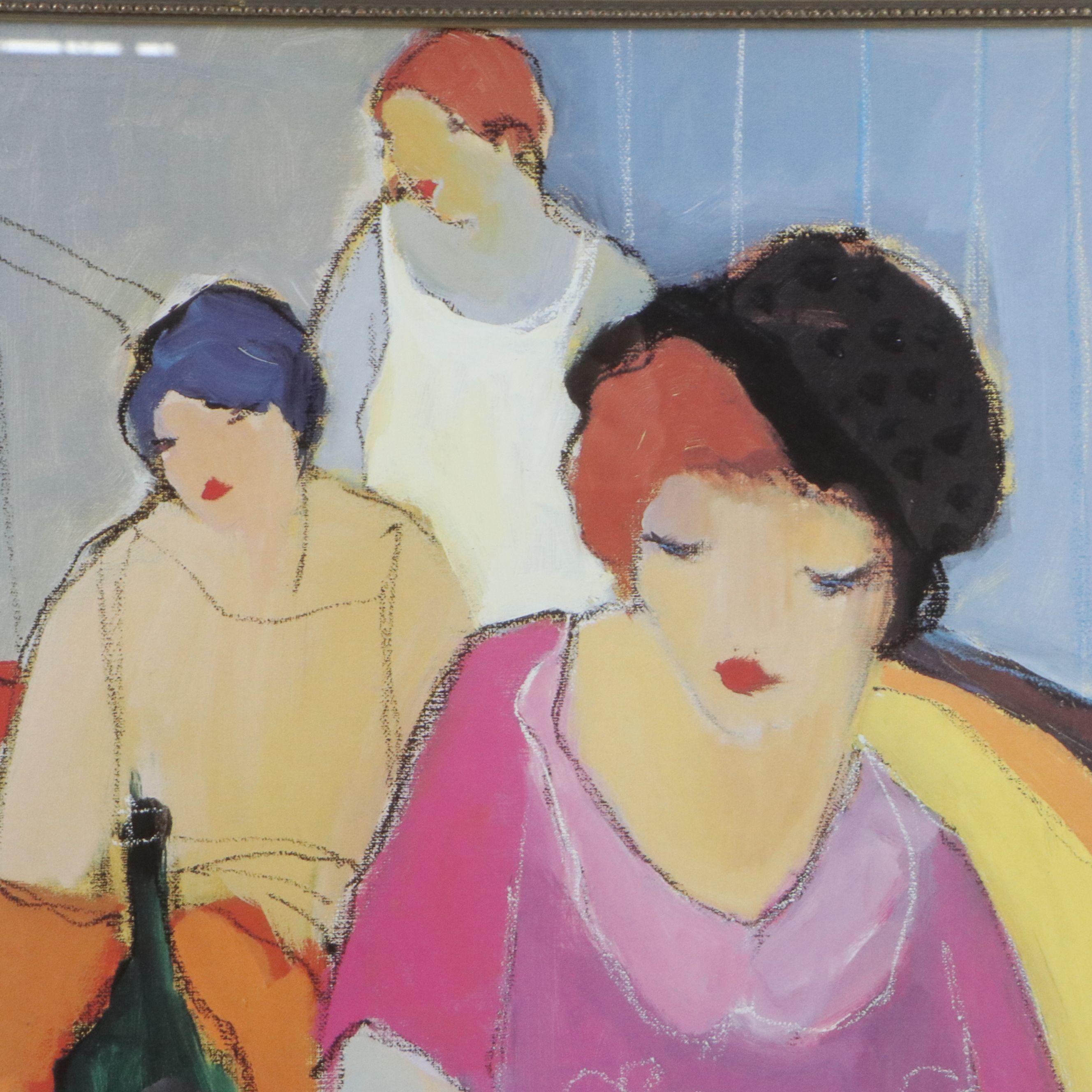 Offset Lithograph After Itzchak Tarkay "In The Lounge"