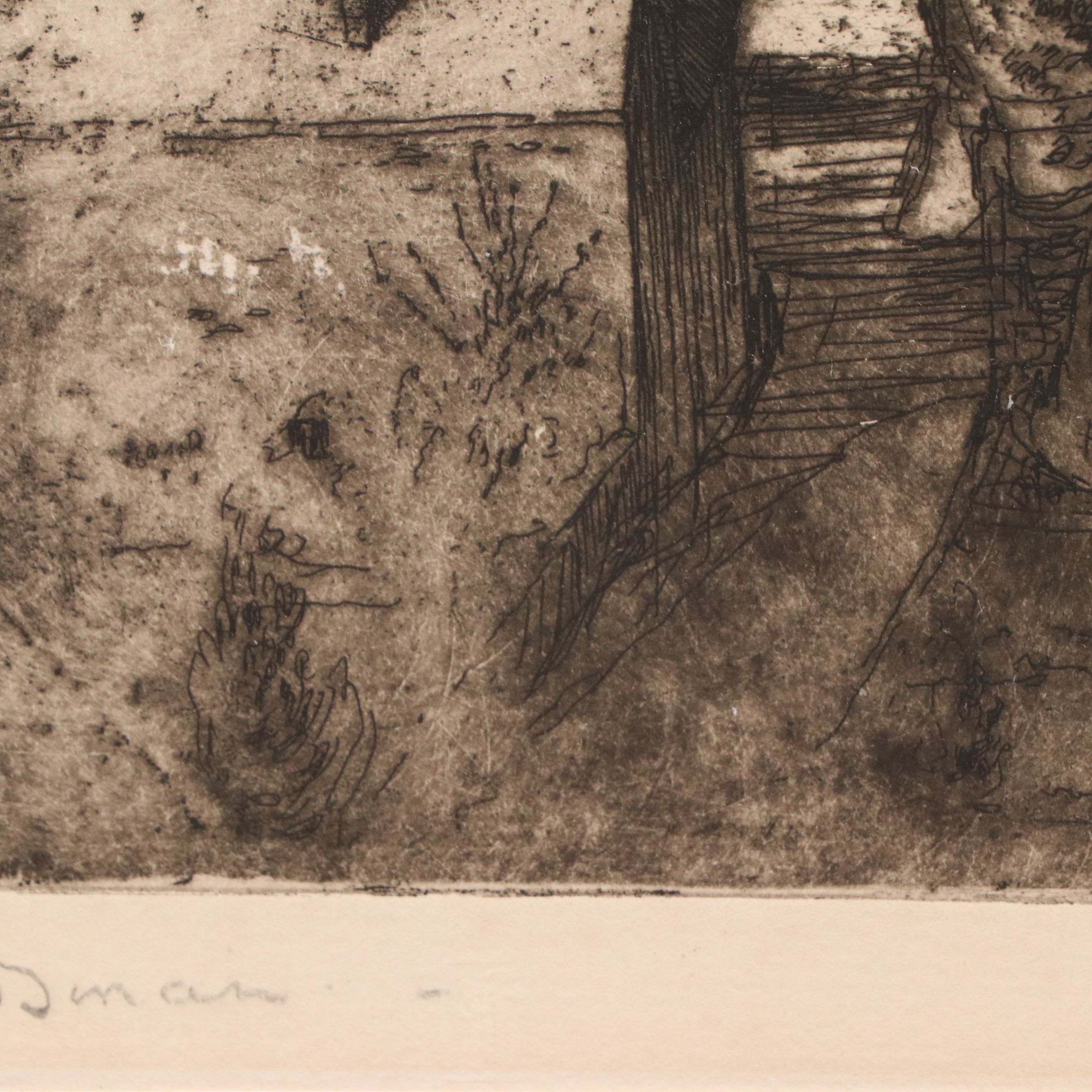 Dorothy Stevens Etching on Paper "Dinan," 1914