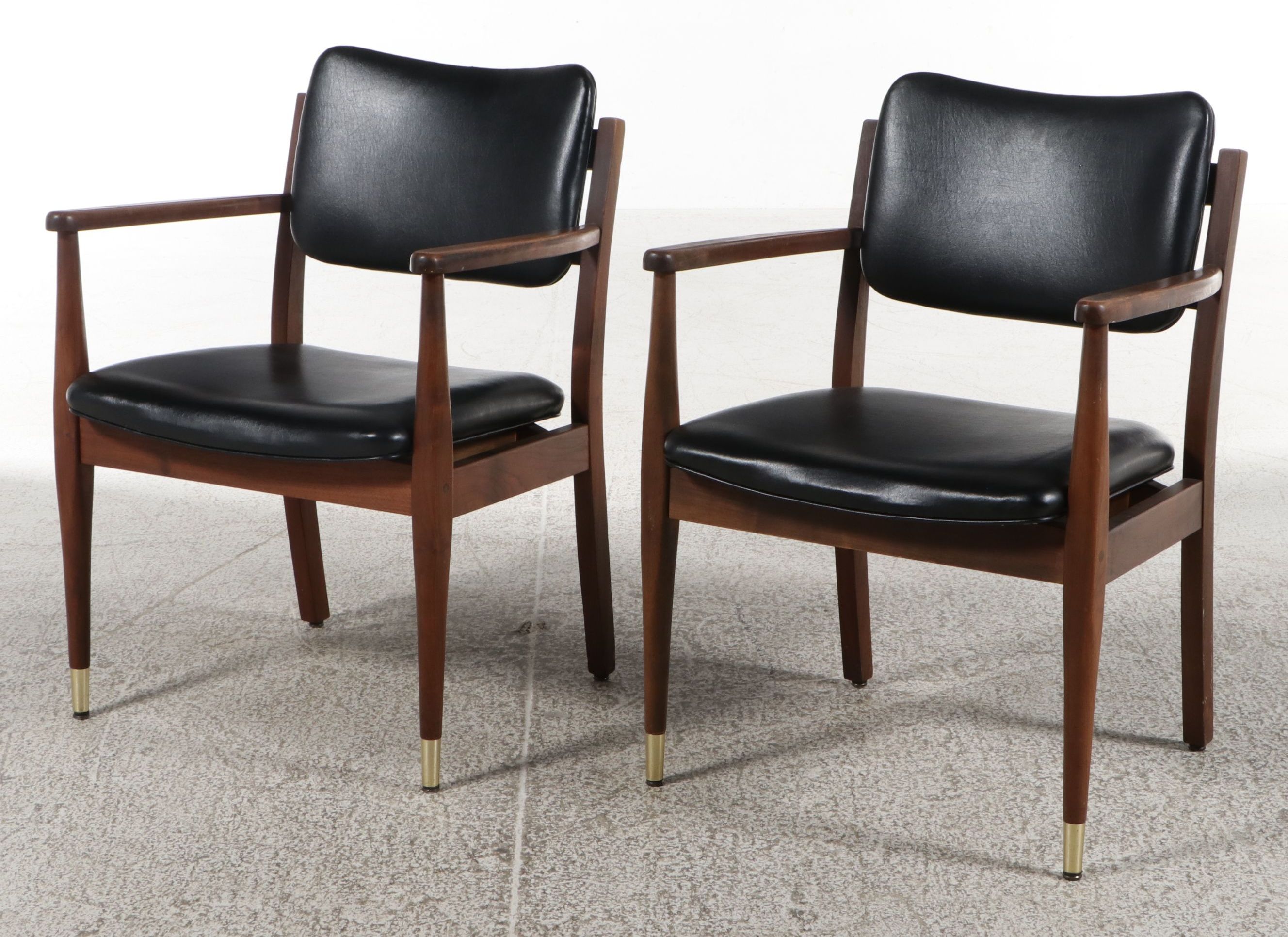 Pair of Gregson Mfg. Mid Century Modern Walnut Armchairs, c. 1960s