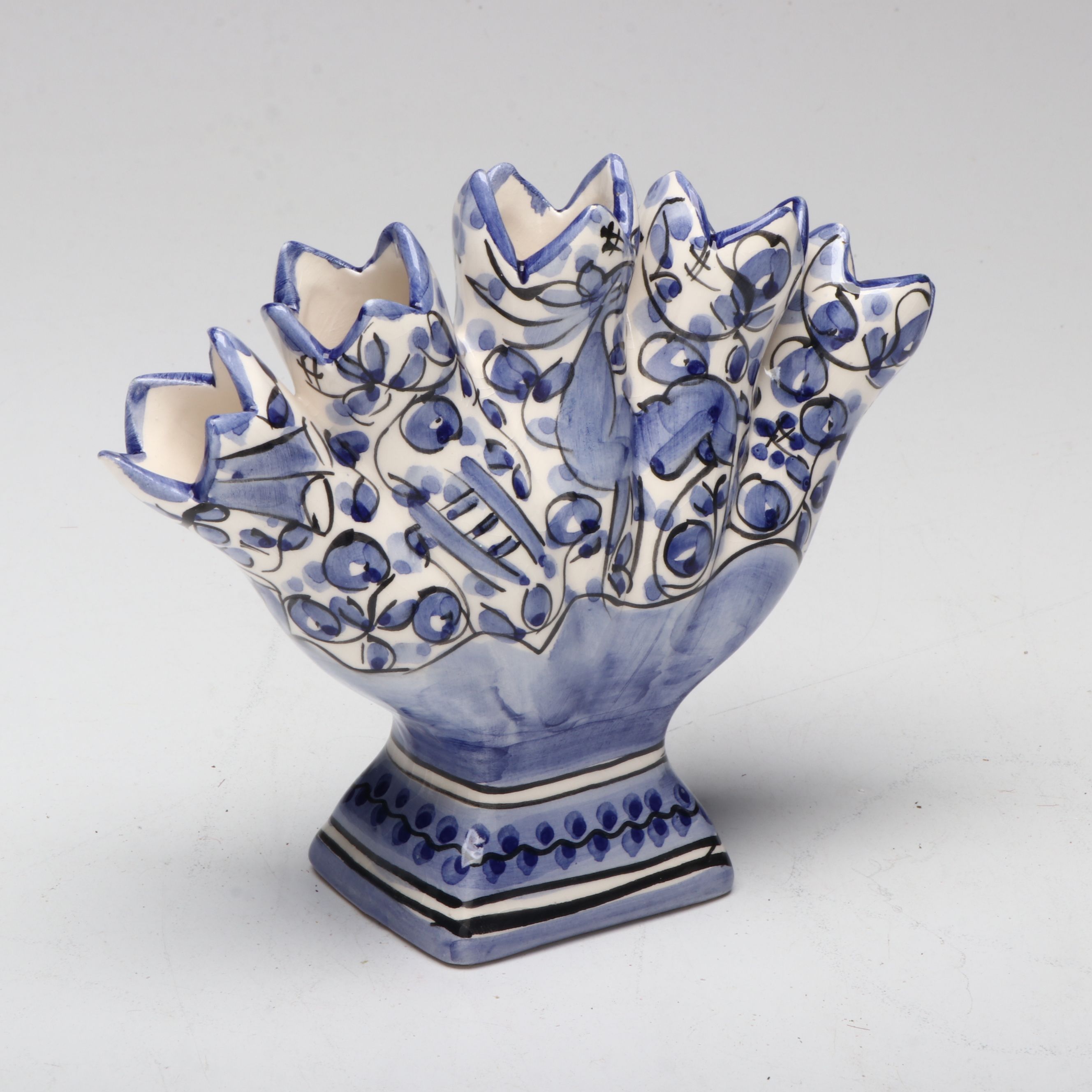 Henriot Quimper Ceramic Wall Pocket and Lidded Jar with More Hand-Painted Décor