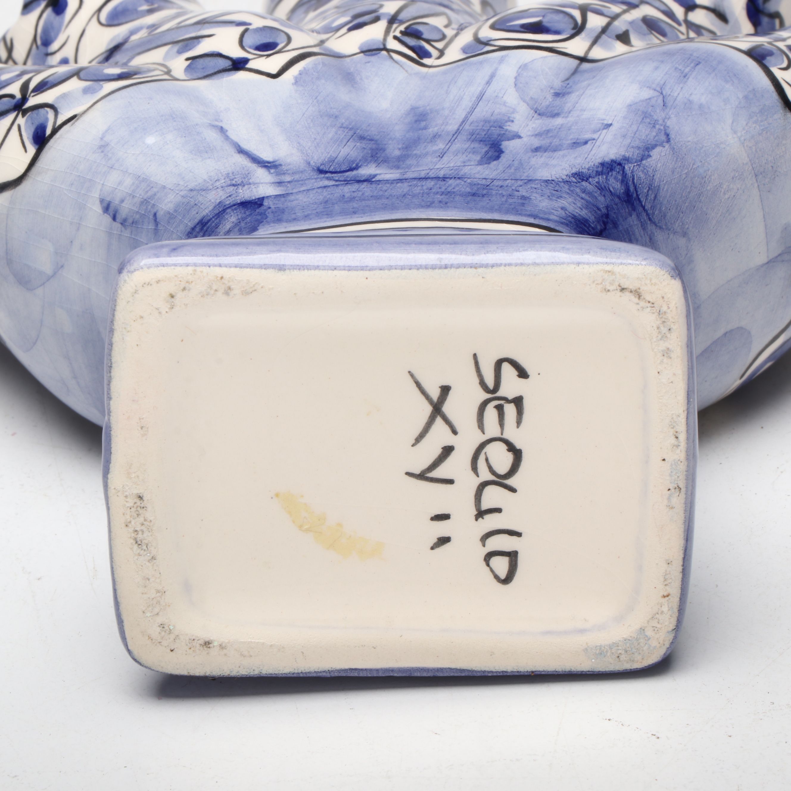 Henriot Quimper Ceramic Wall Pocket and Lidded Jar with More Hand-Painted Décor