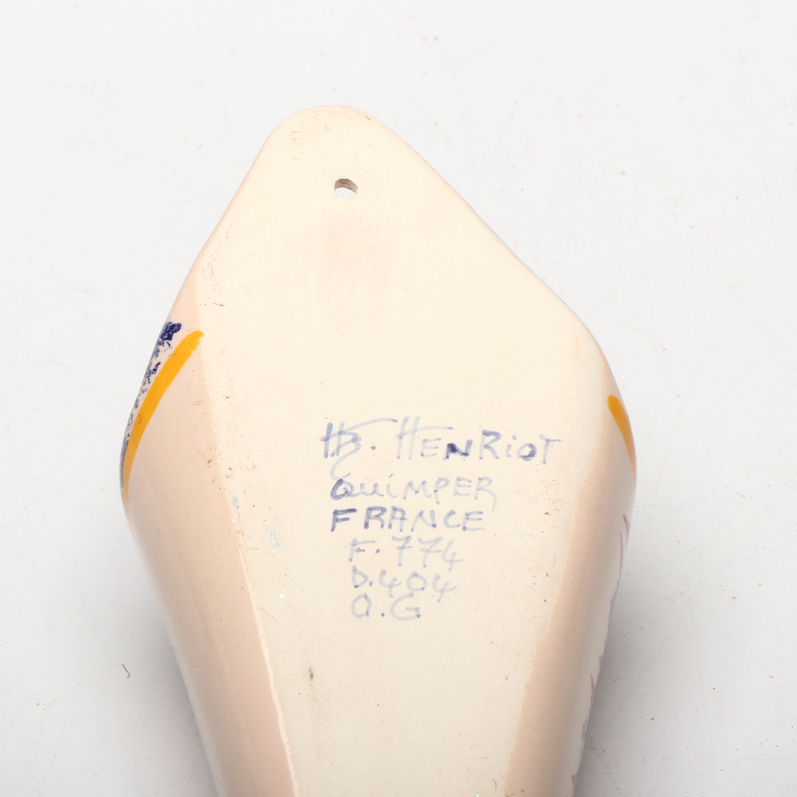 Henriot Quimper Ceramic Wall Pocket and Lidded Jar with More Hand-Painted Décor