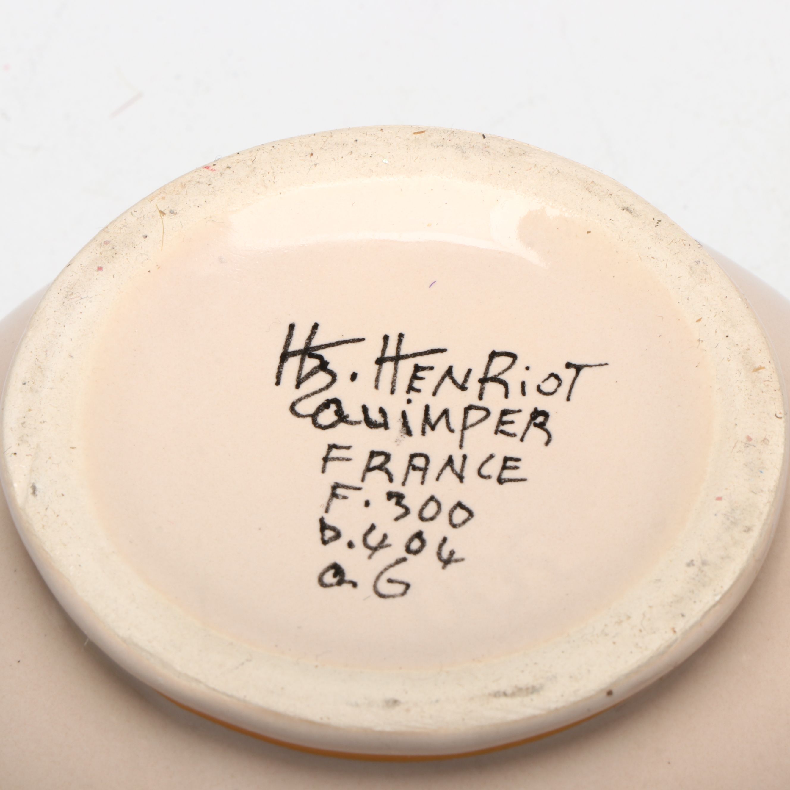 Henriot Quimper Ceramic Wall Pocket and Lidded Jar with More Hand-Painted Décor