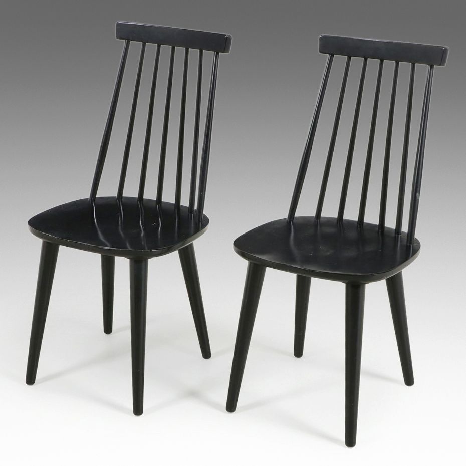 Pair of Contemporary Spindle-Back Side Chairs