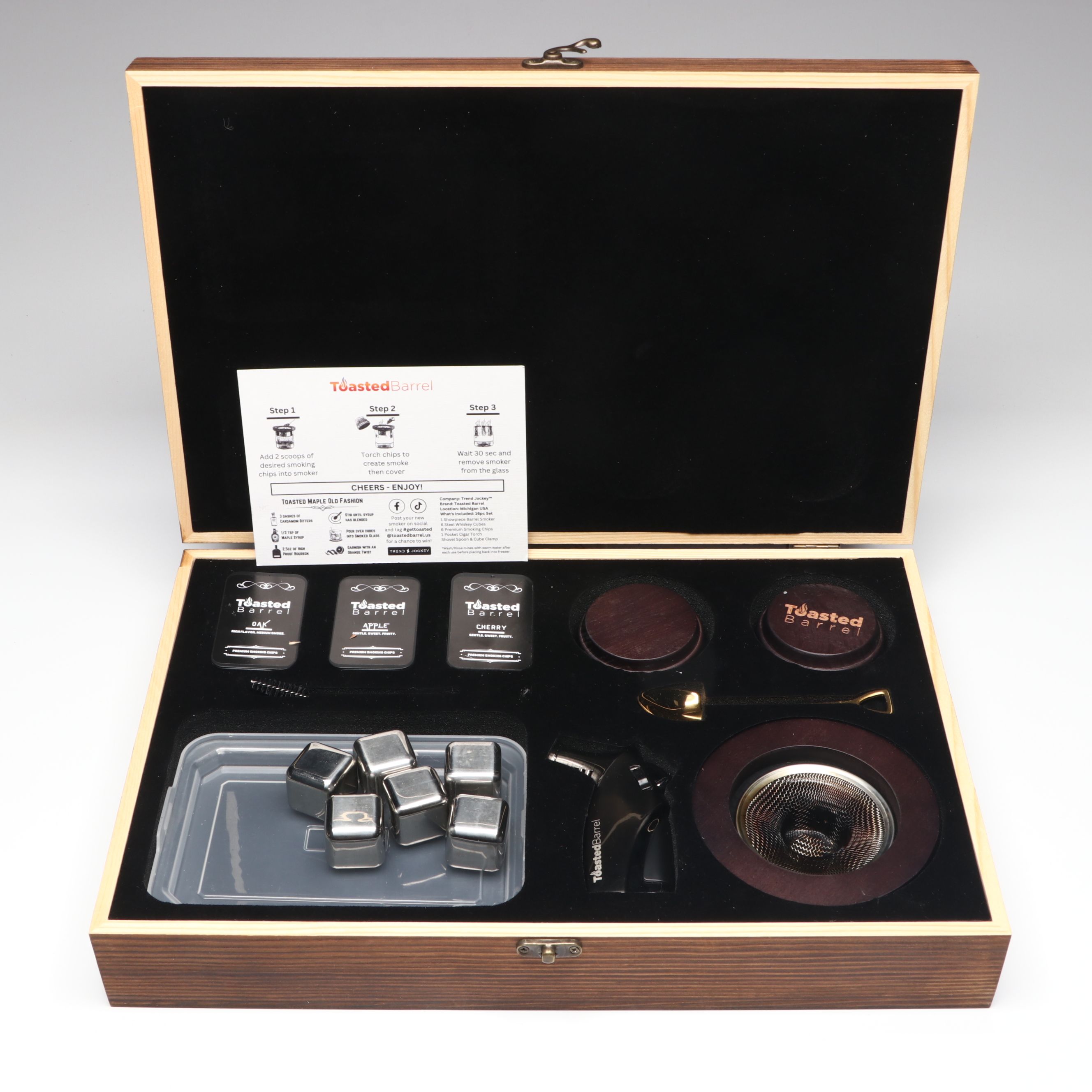 Toasted Barrel Bourbon Smoking Set with Ice Bucket and More Accessories
