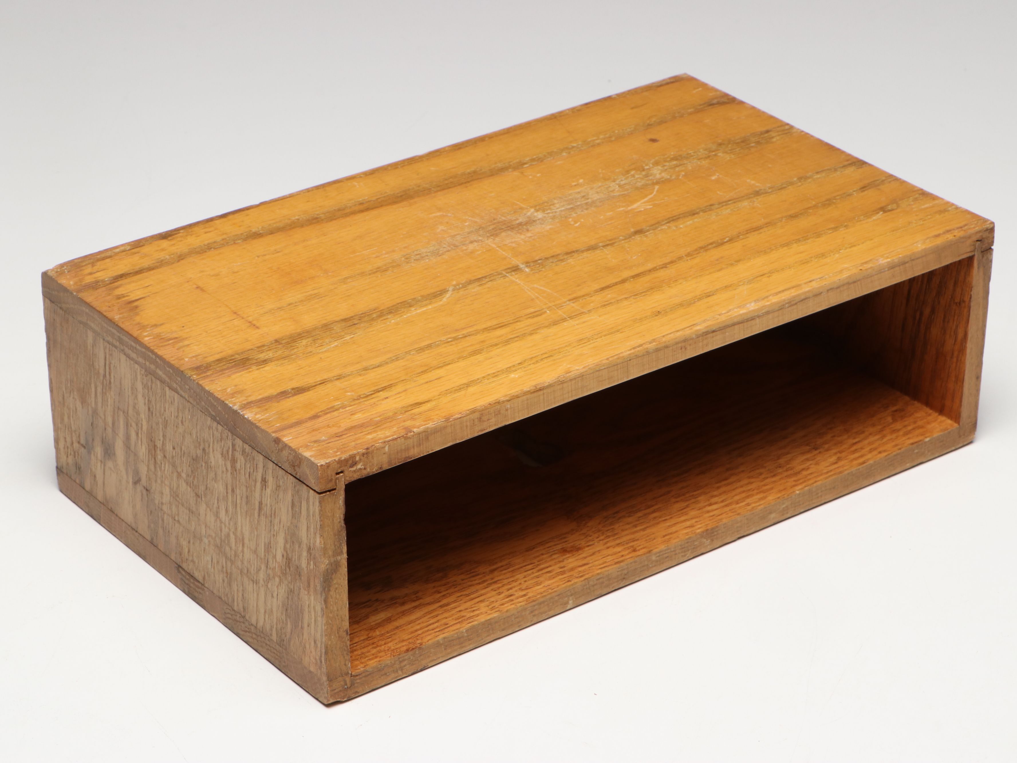 Distressed Decorative Wooden Corbel, Hanging Box and Dial Face