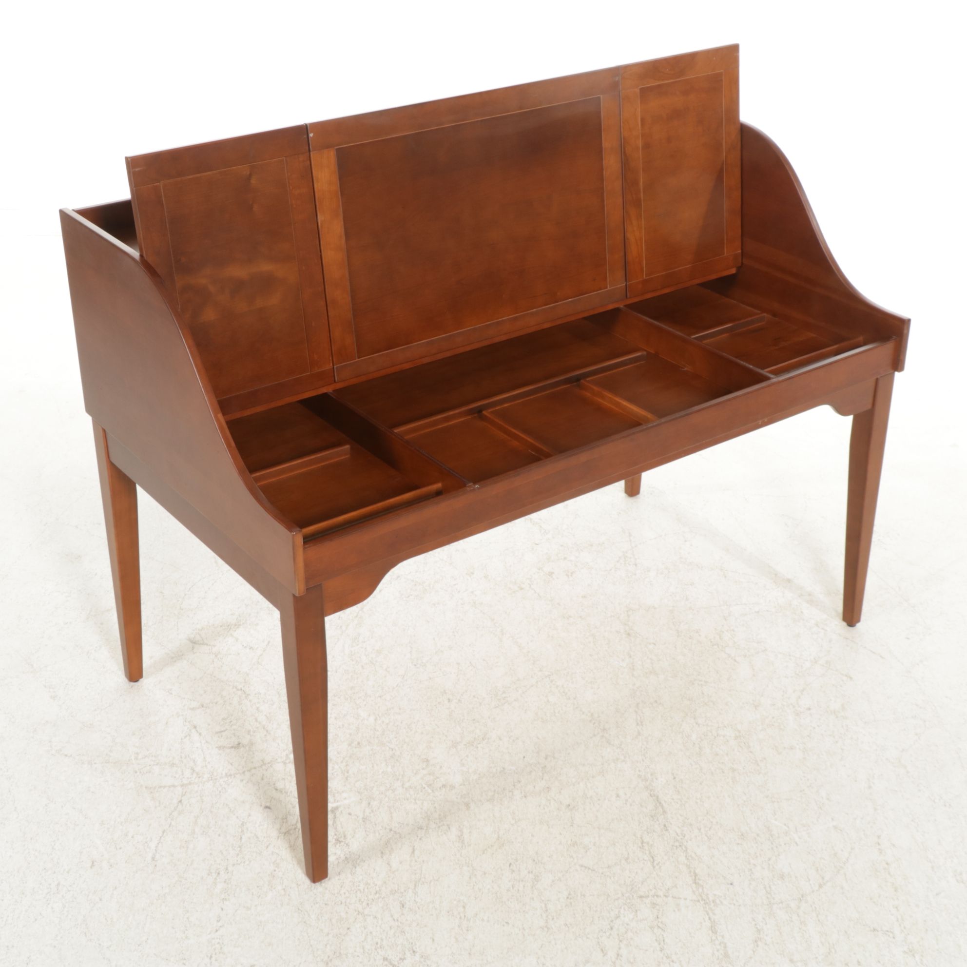 Arhaus Shaker Style Cherry Writing Desk with Arrow-Back Office Chair