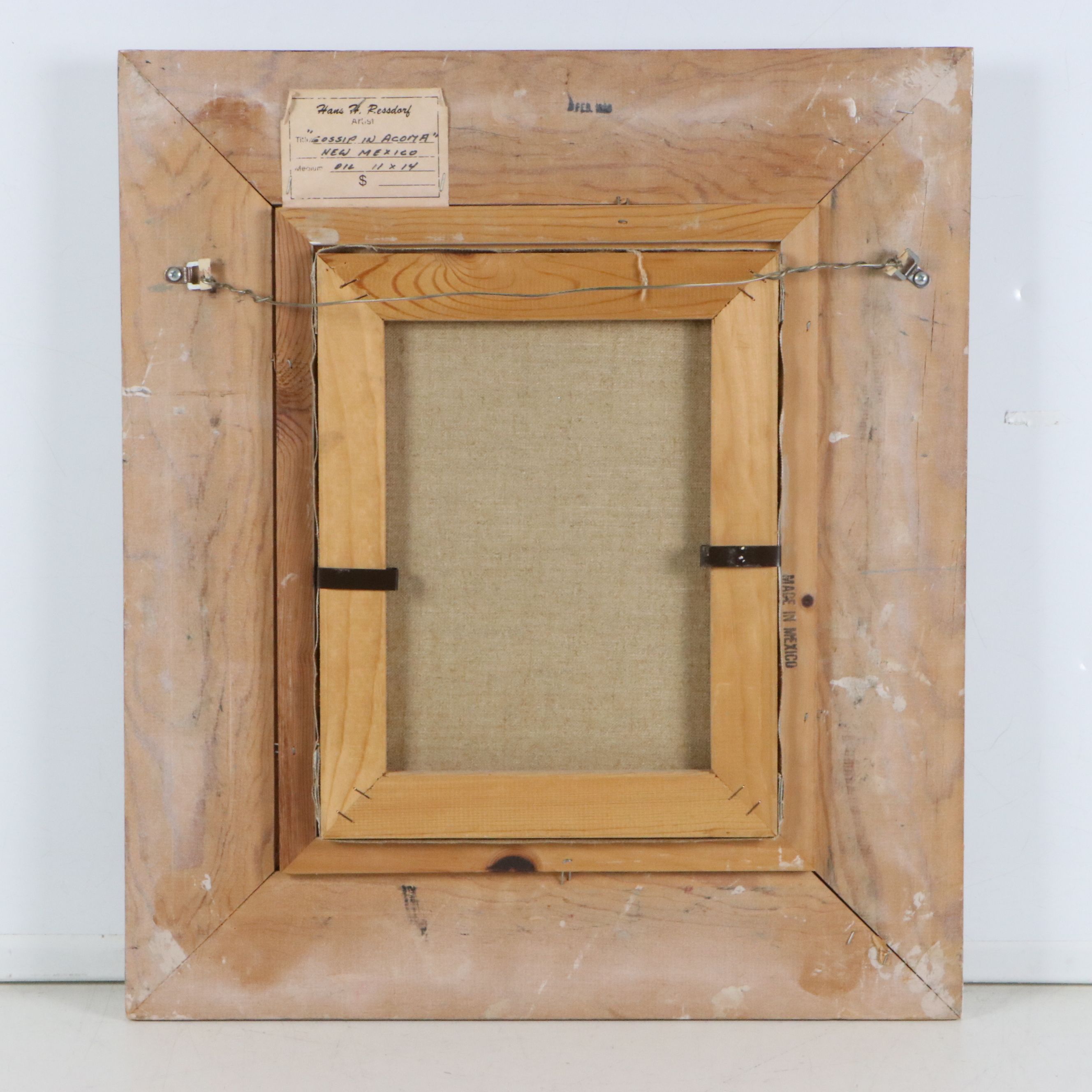 Hans Ressdorf Oil Painting "Gossip in Acoma," 20th to 21st Century