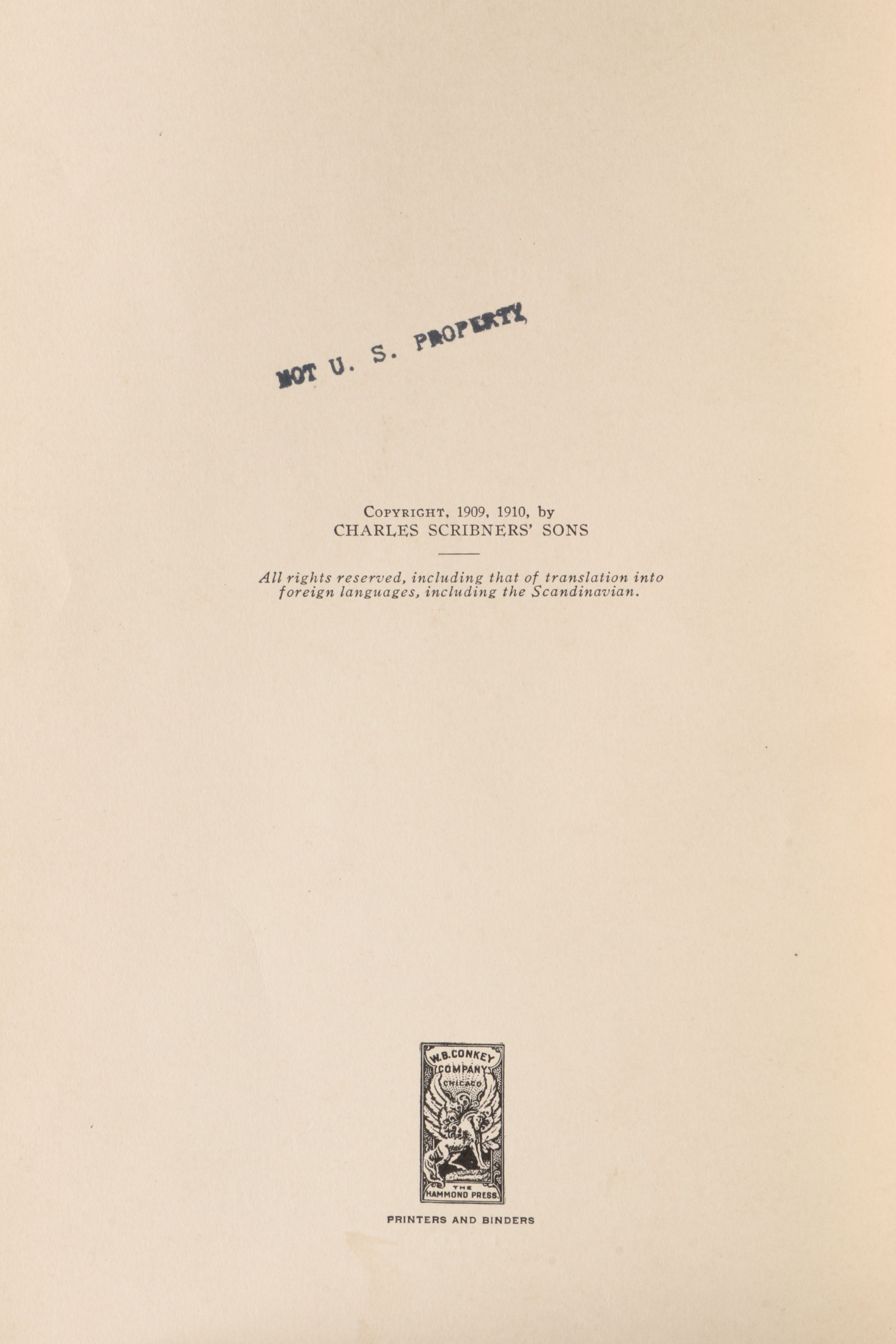 First Trade Edition "African Game Trails" by Theodore Roosevelt, 1910