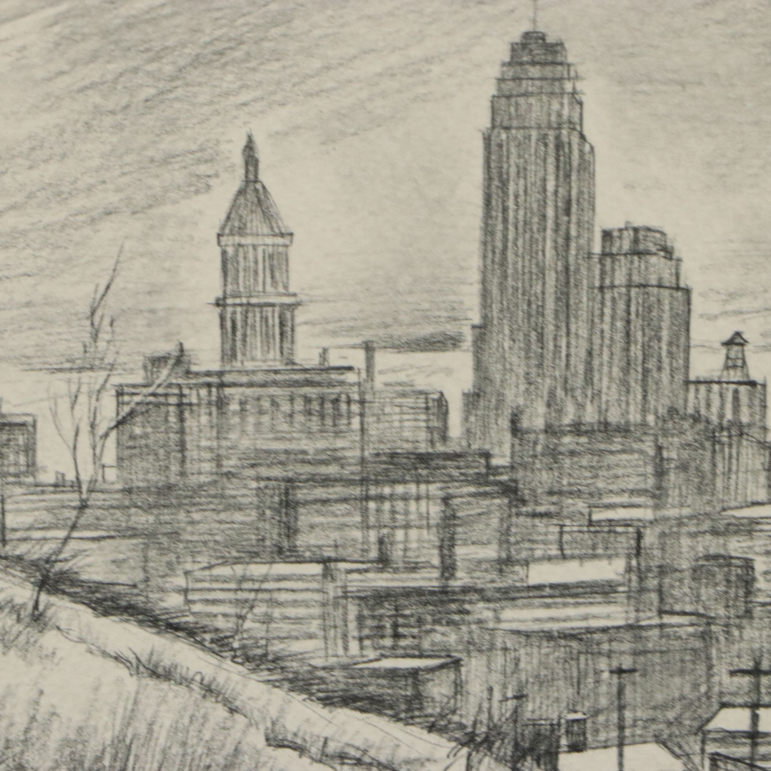 Floyd Berg Offset Lithograph "Winter Afternoon," Late 20th Century