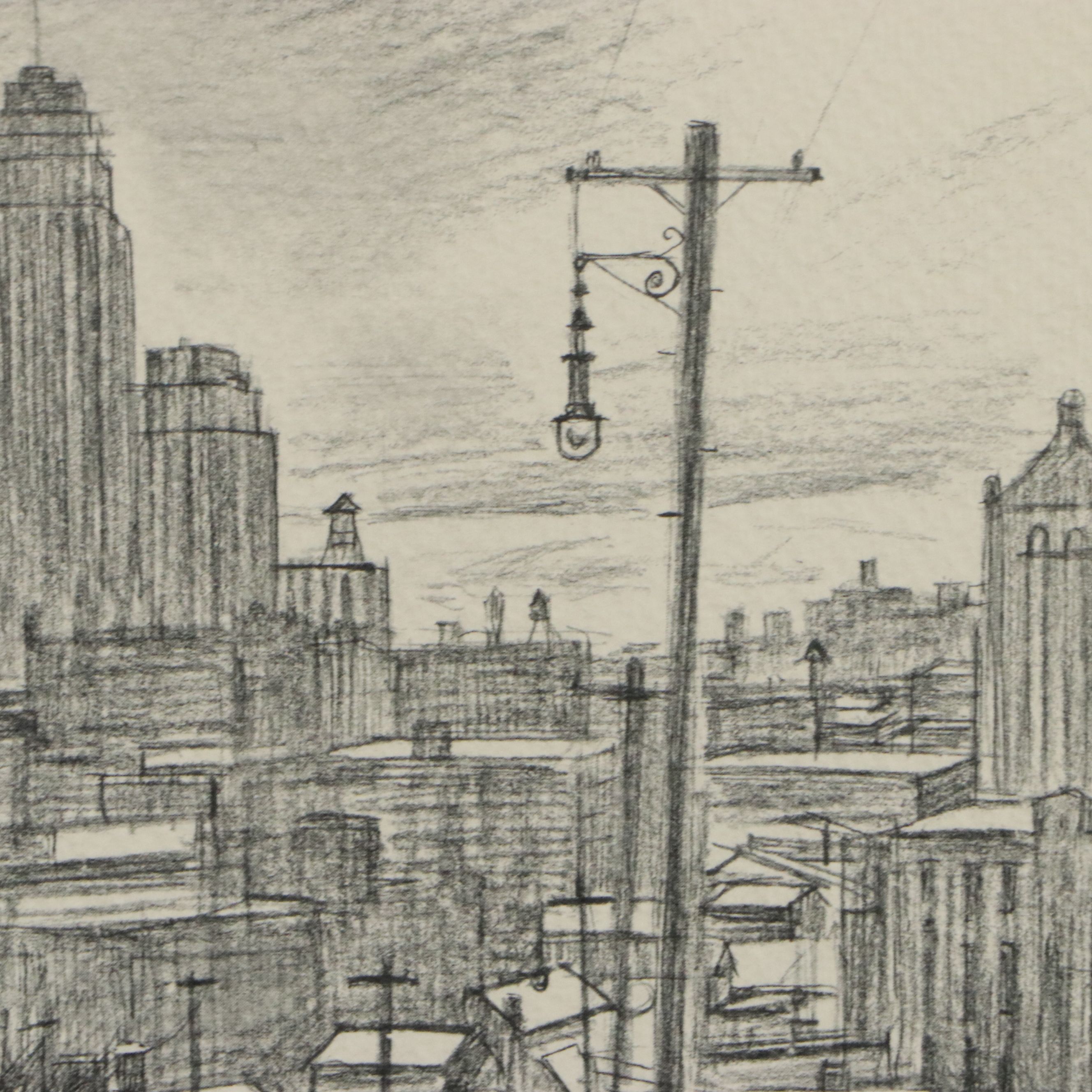 Floyd Berg Offset Lithograph "Winter Afternoon," Late 20th Century