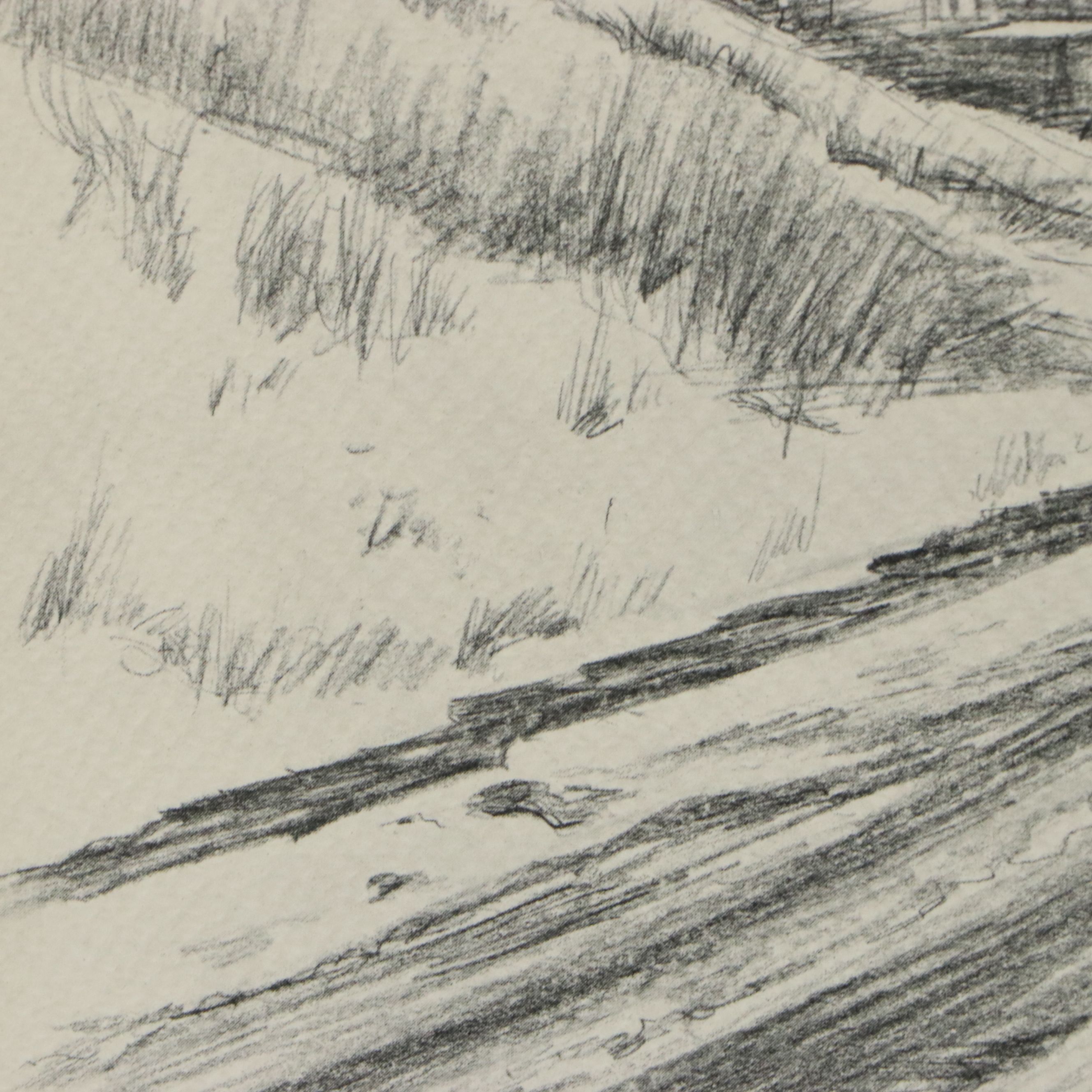 Floyd Berg Offset Lithograph "Winter Afternoon," Late 20th Century