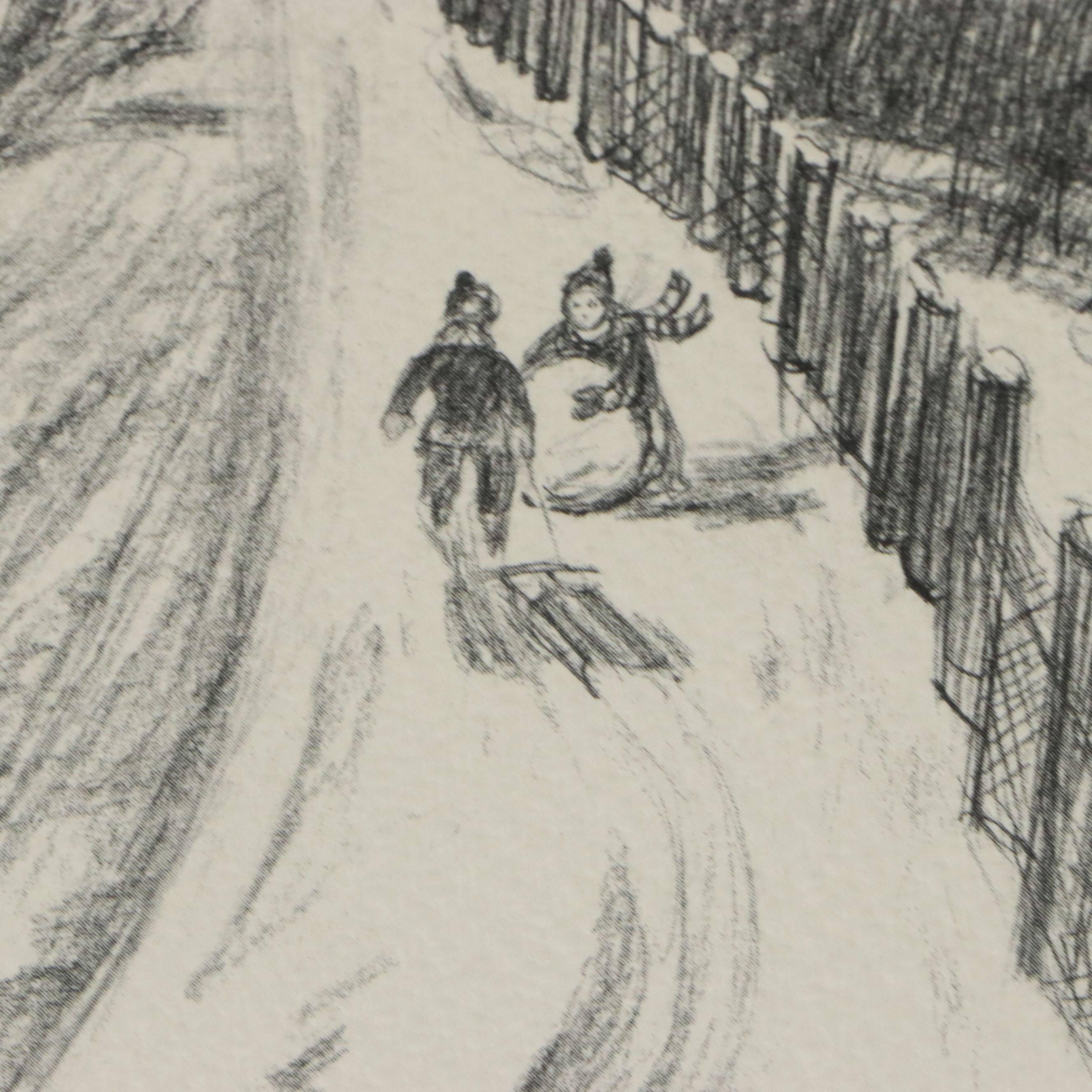 Floyd Berg Offset Lithograph "Winter Afternoon," Late 20th Century