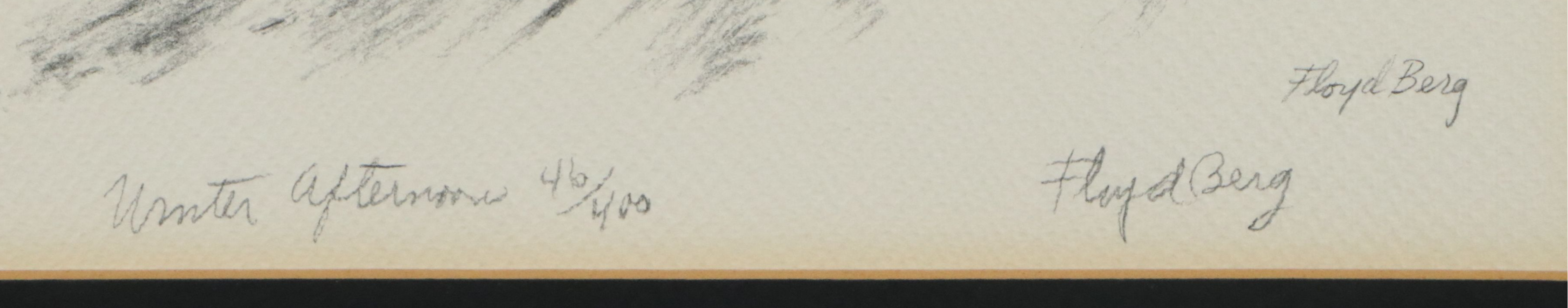 Floyd Berg Offset Lithograph "Winter Afternoon," Late 20th Century