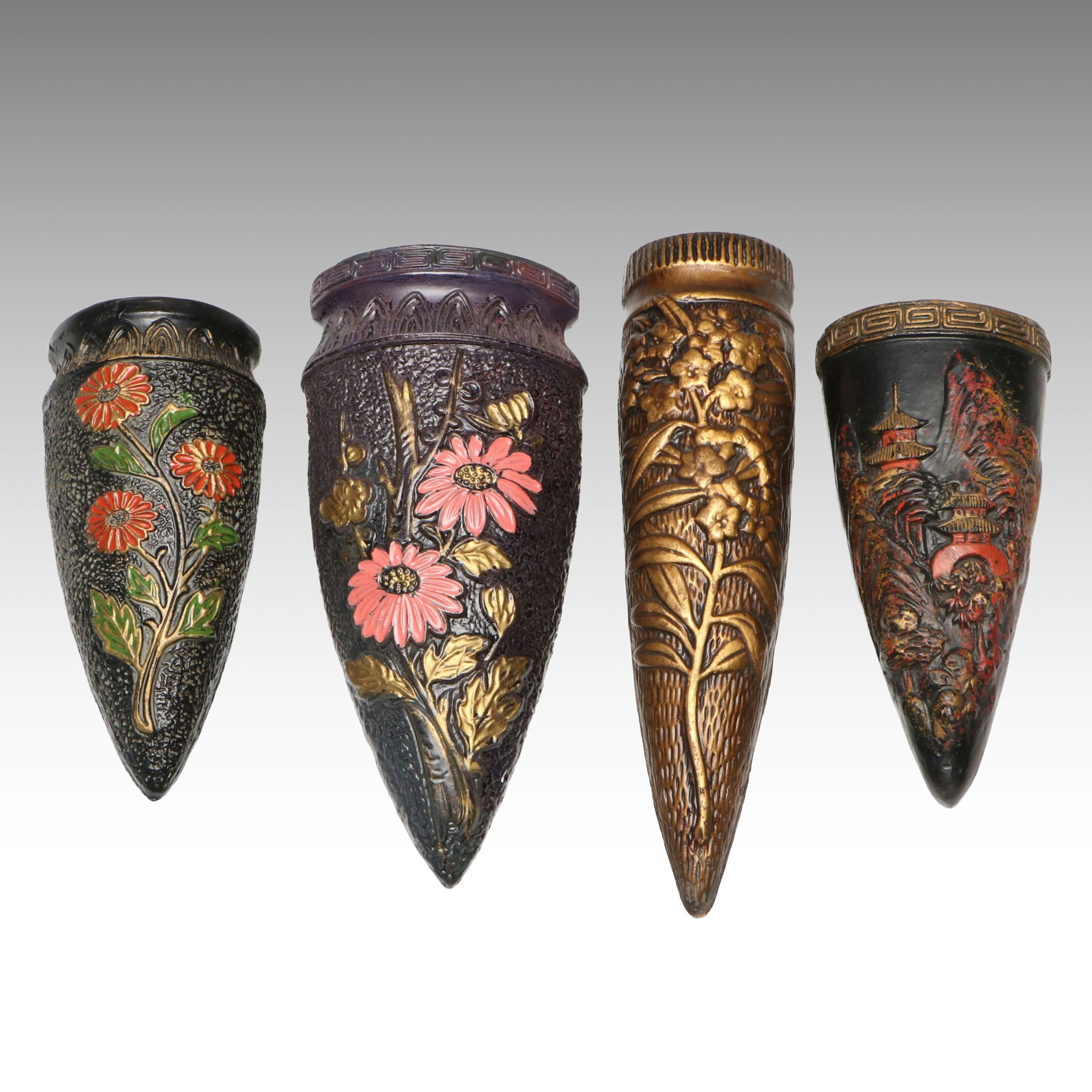 Japanese Tokanabe Style and Other Ceramic Wall Pockets