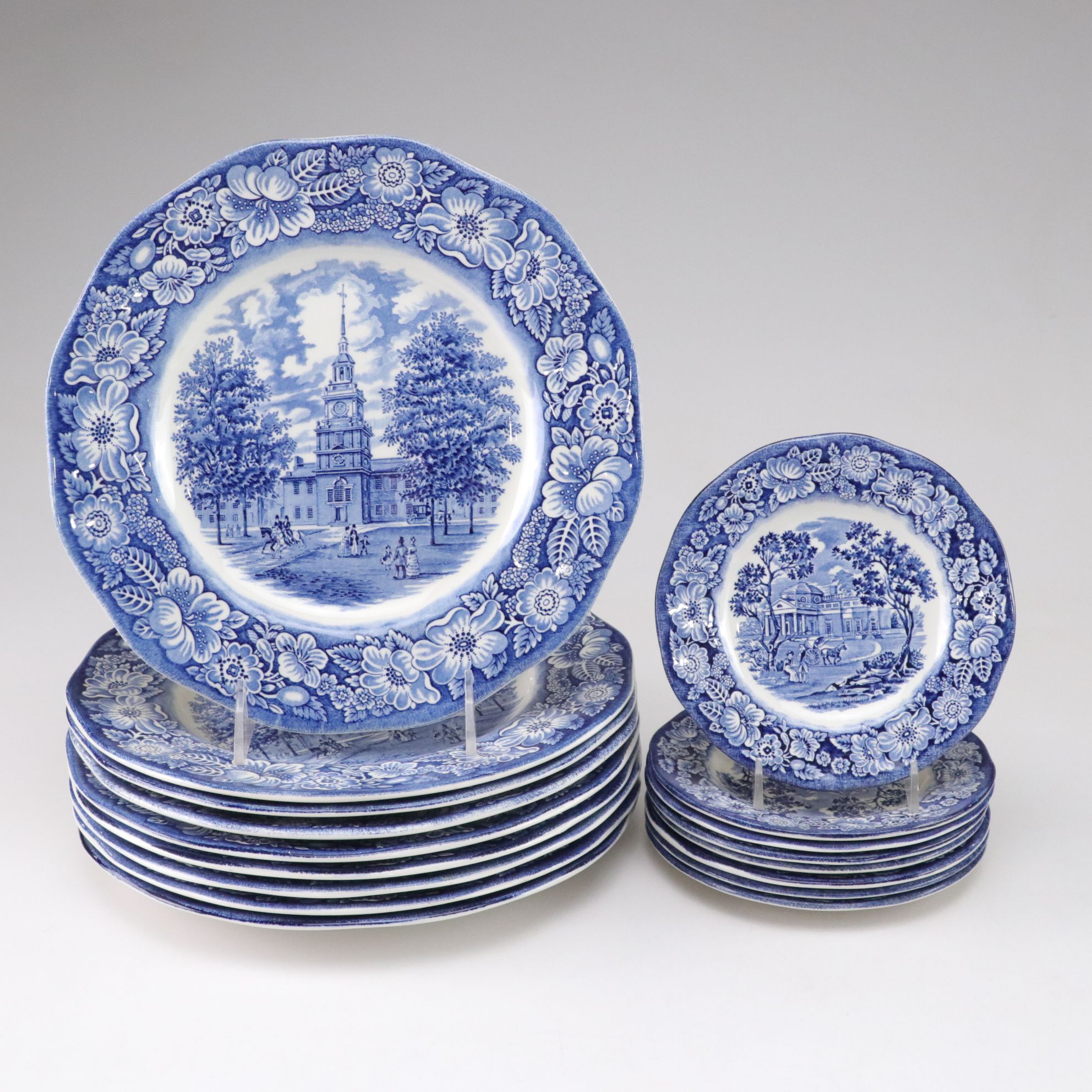 Staffordshire "Liberty Blue" Ironstone Plates, Platter and Other Dinnerware
